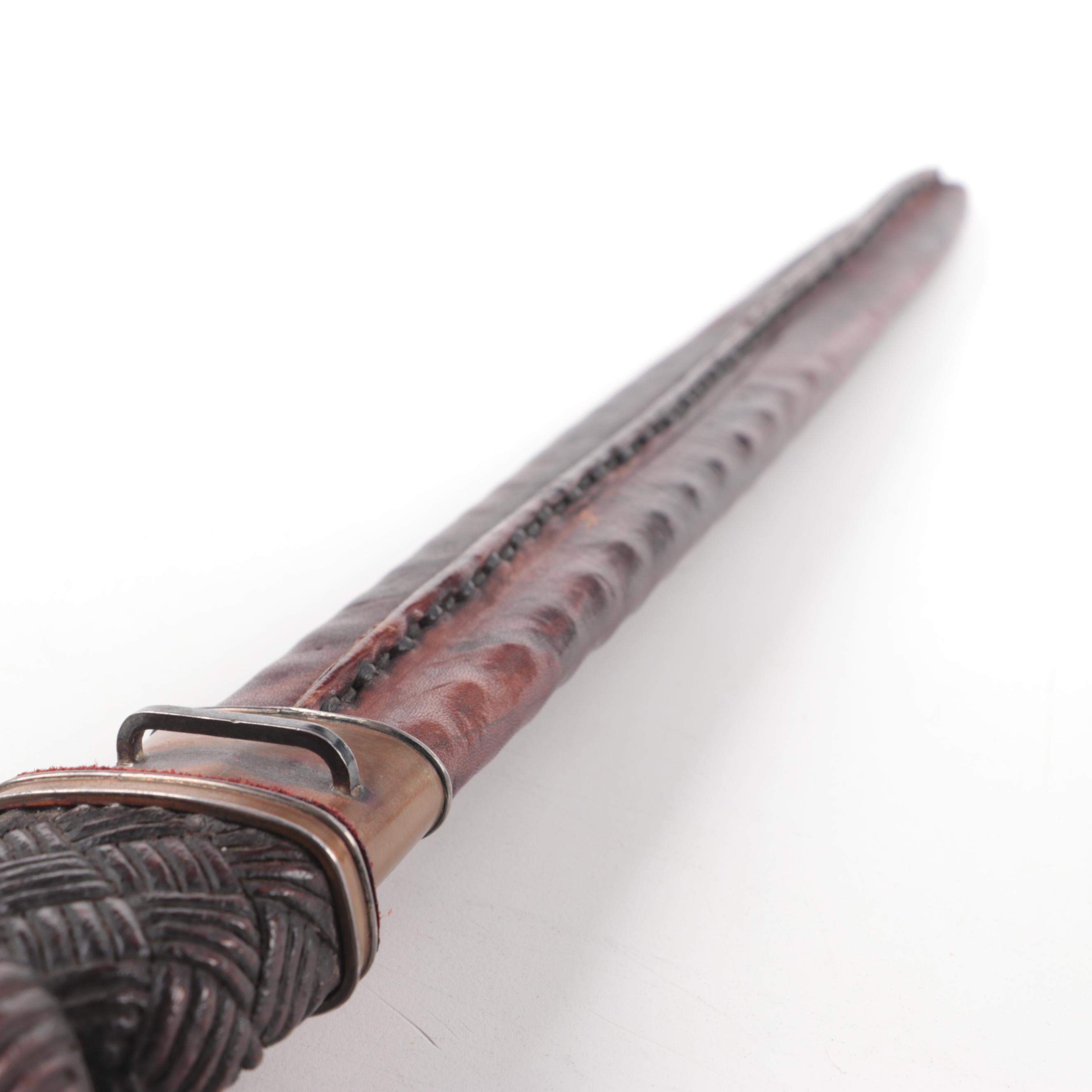 Scottish Dirk Style Dagger with Leather Sheath