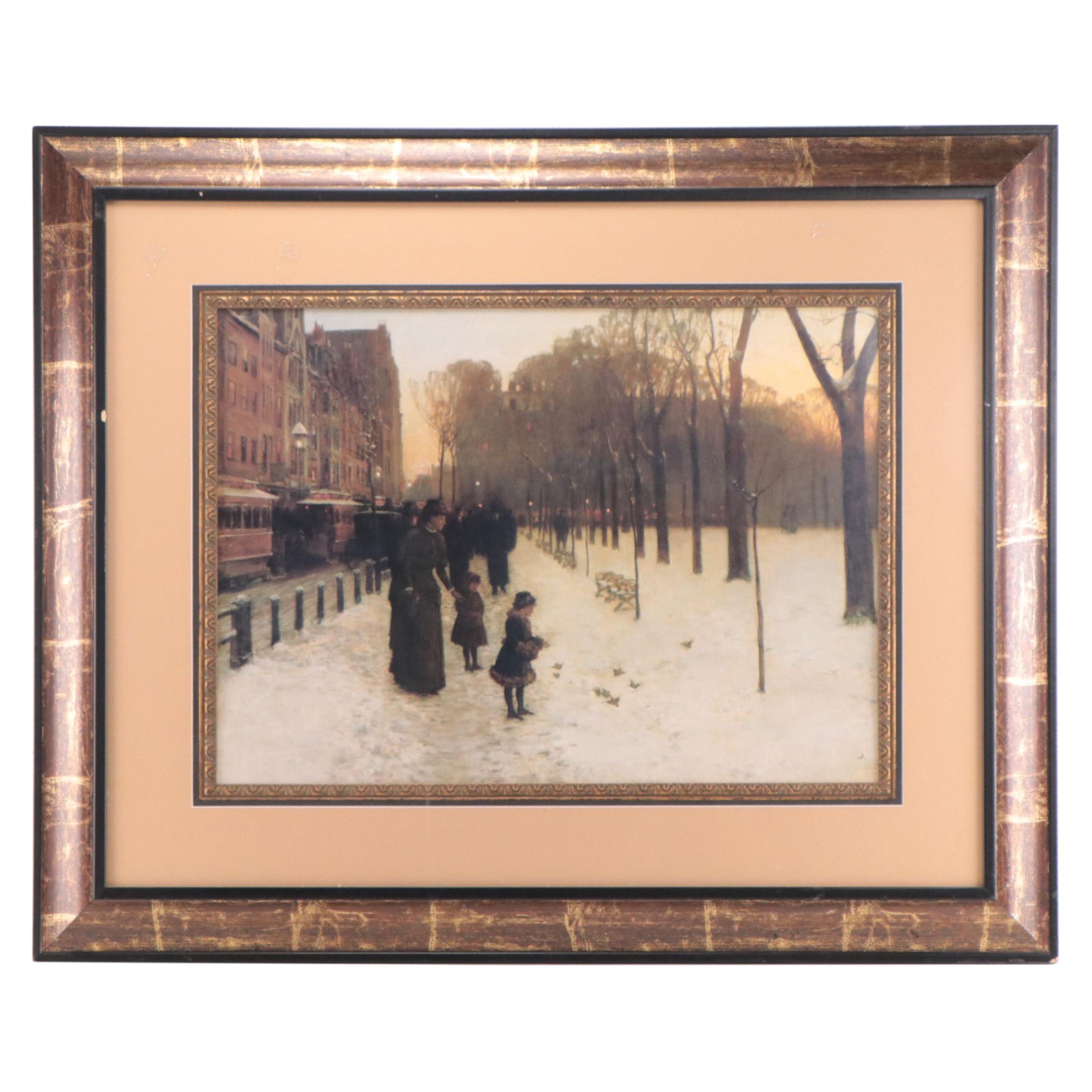 Offset Lithograph After Childe Hassam "Boston Common at Twilight"