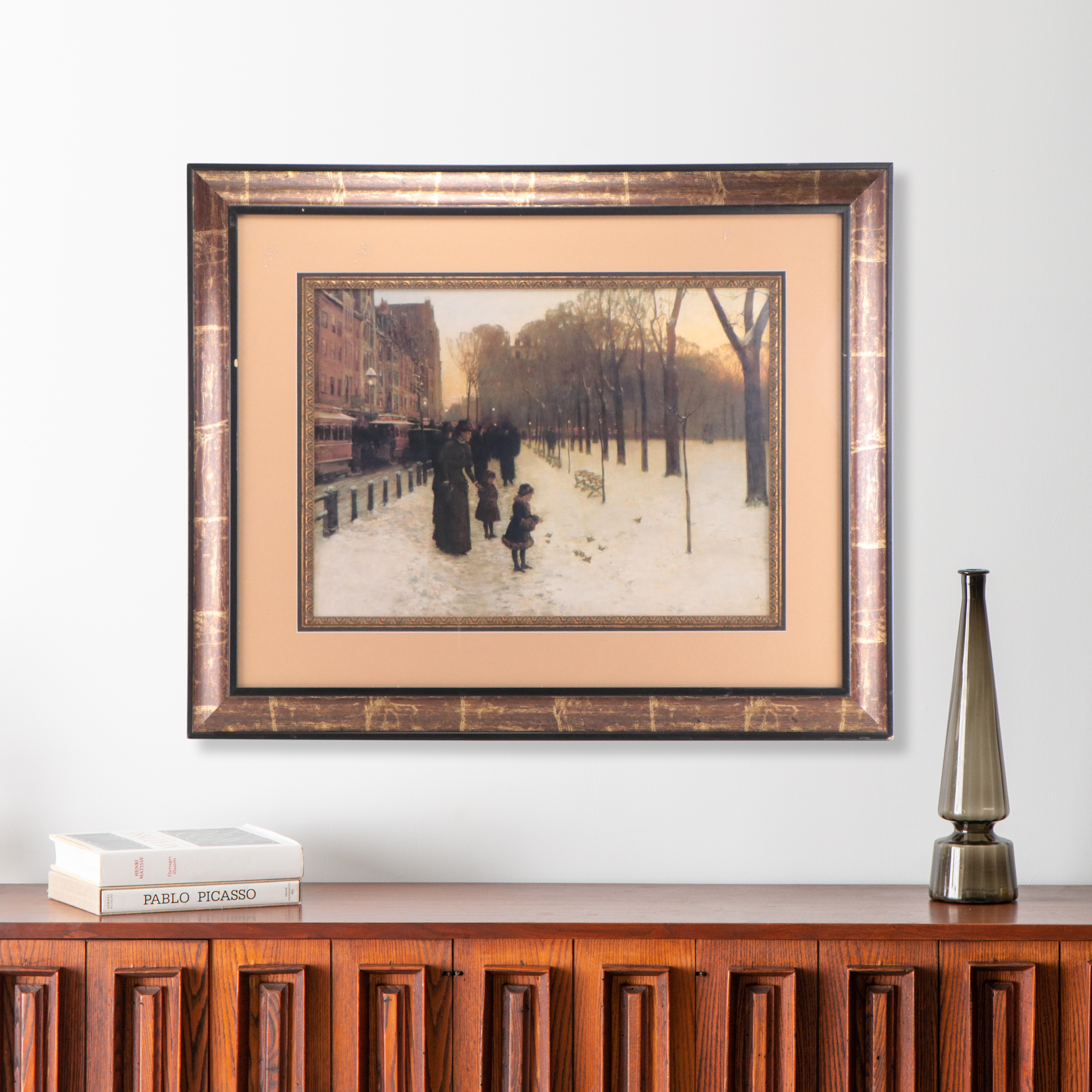 Offset Lithograph After Childe Hassam "Boston Common at Twilight"