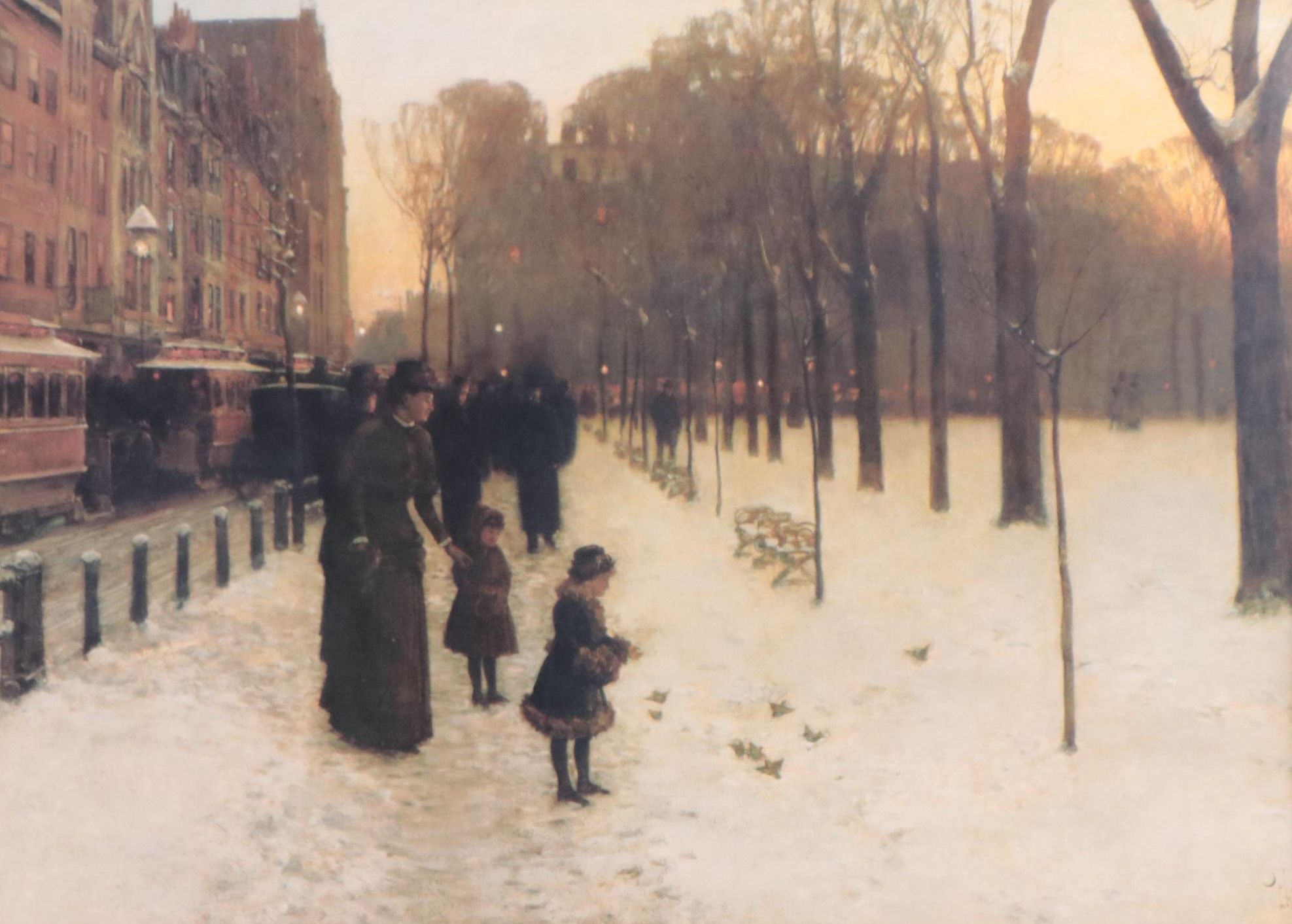 Offset Lithograph After Childe Hassam "Boston Common at Twilight"