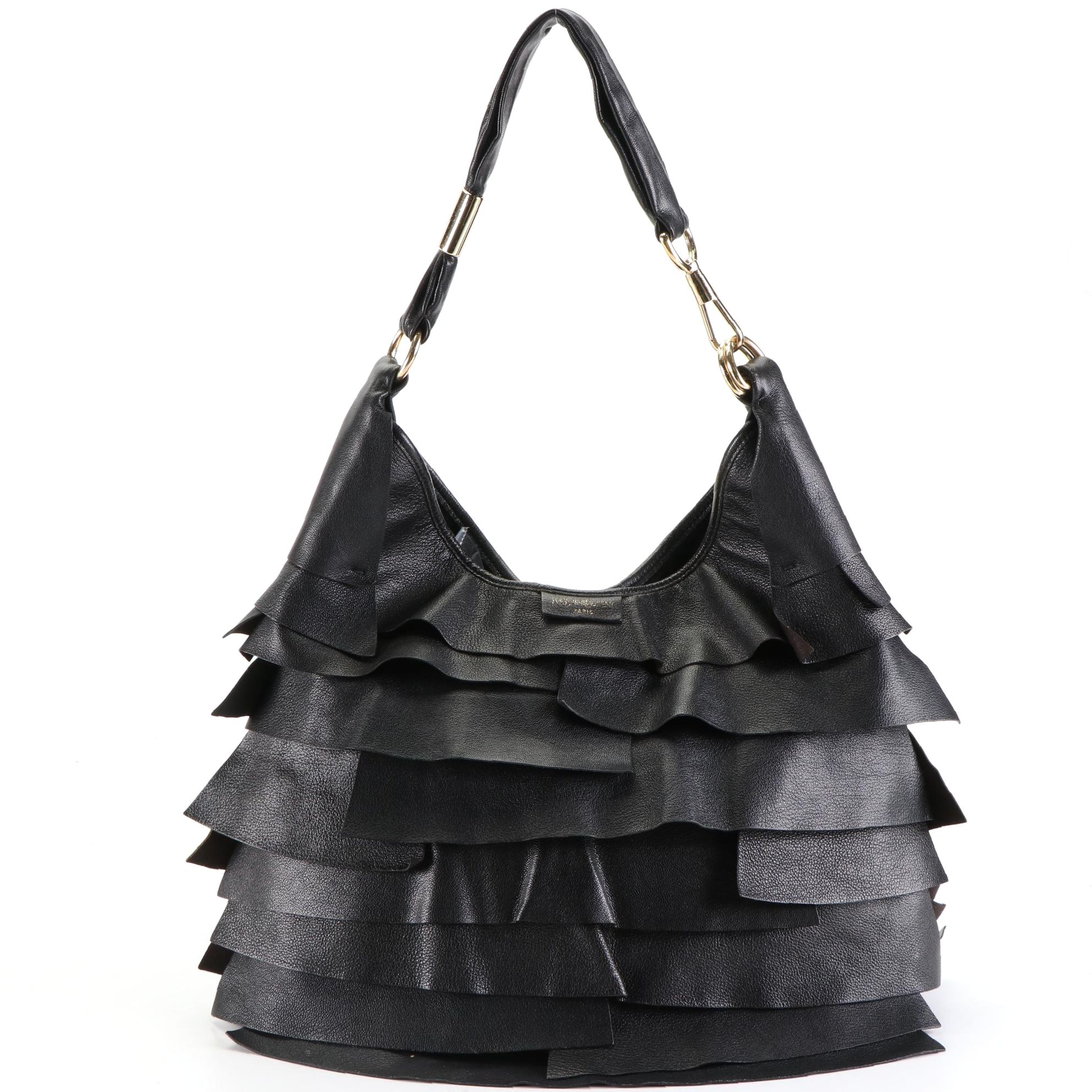 Yves Saint Laurent St. Tropez Shoulder Bag in Tiered Goatskin Leather
