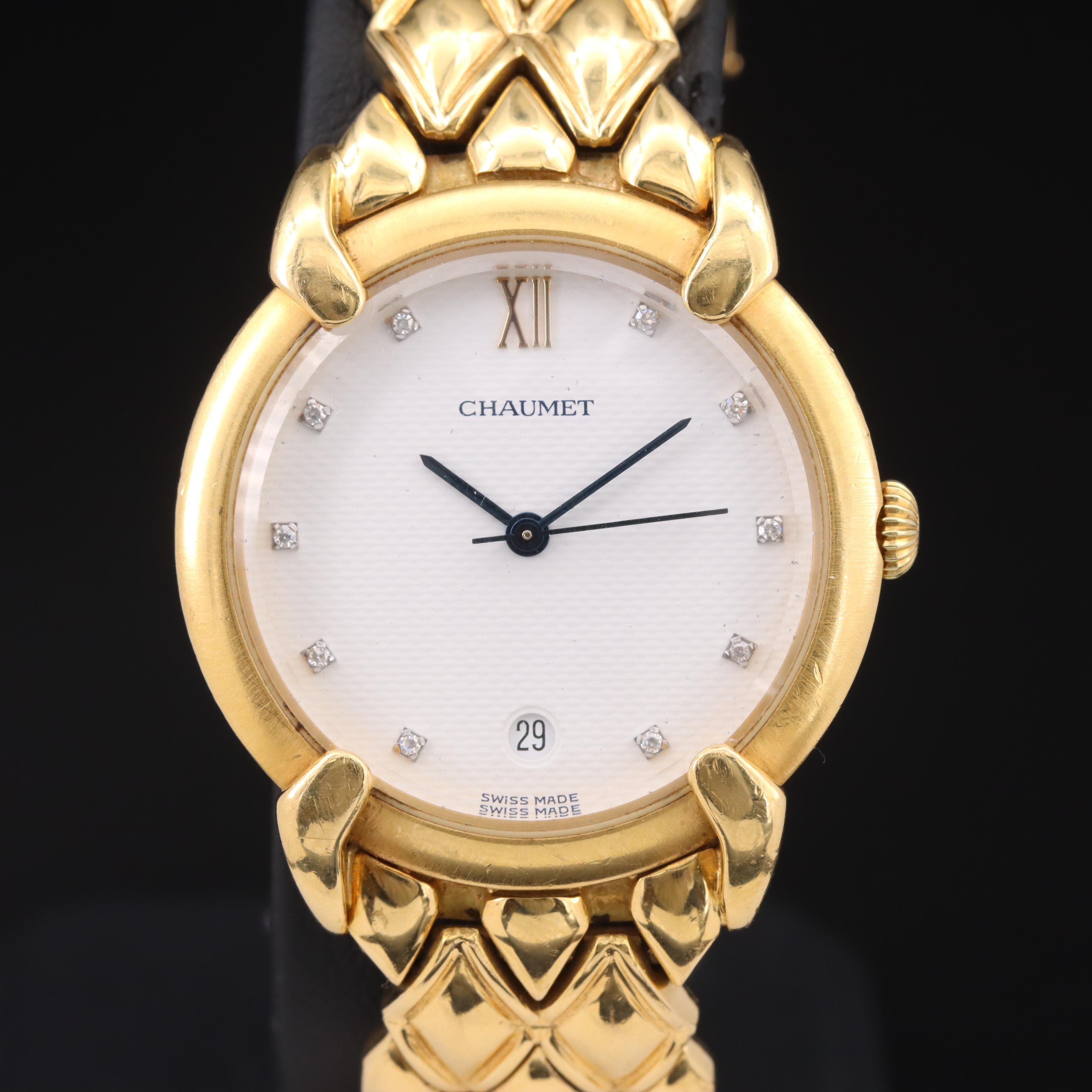 18K Chaumet Paris Elysees Diamond Dial Watch