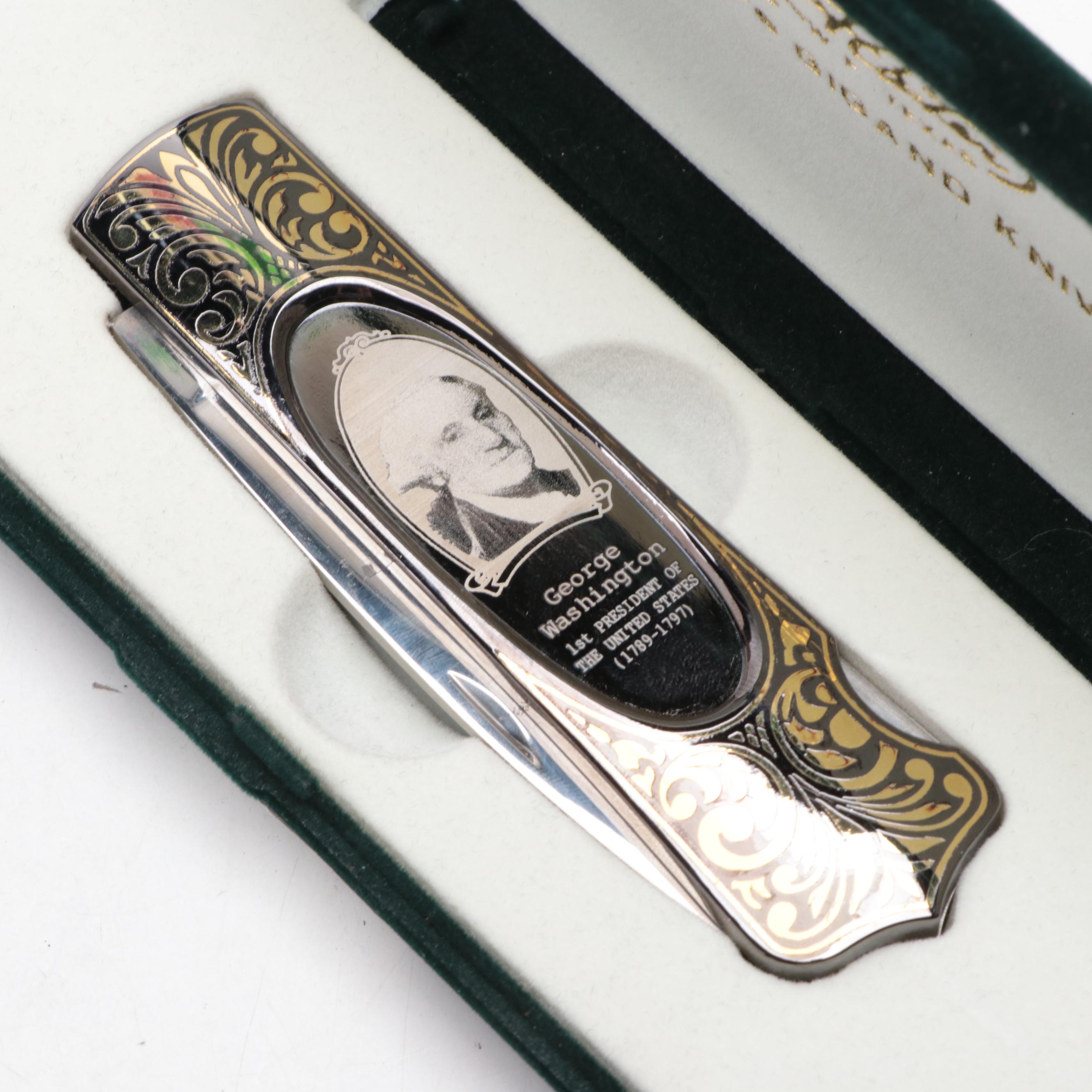 Gigand George Washington, Abraham Lincoln and Other Folding Knife