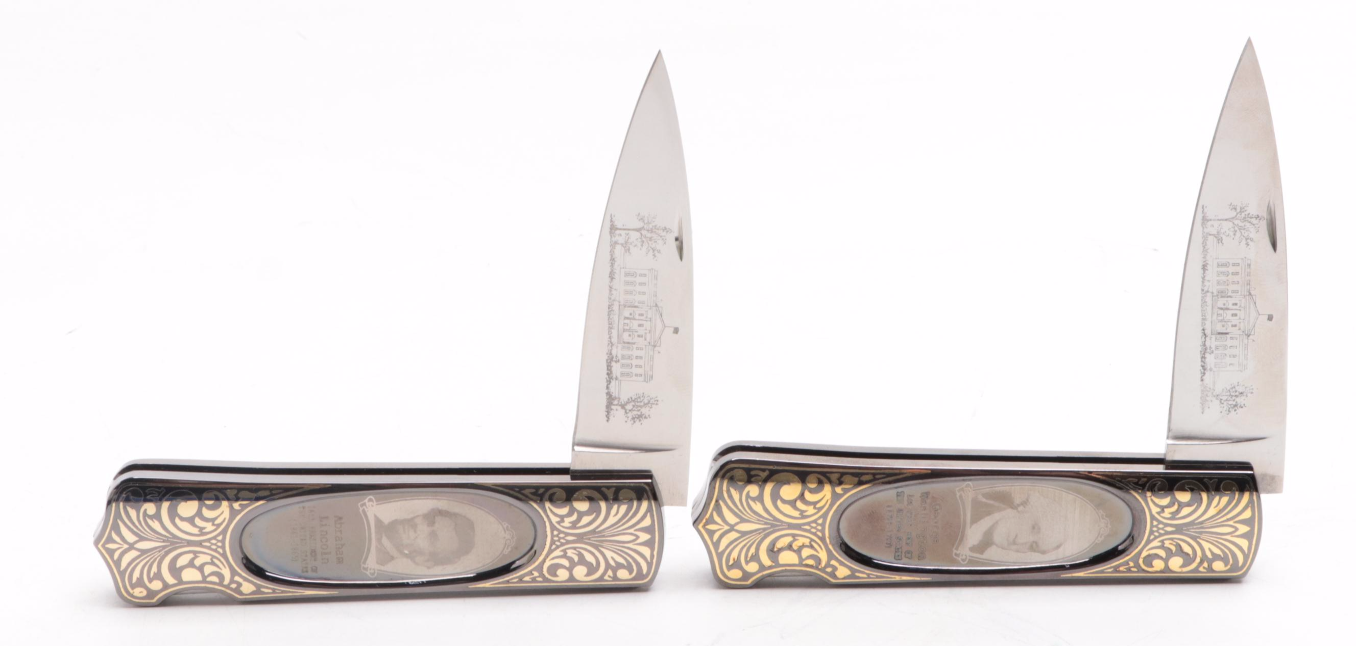 Gigand George Washington, Abraham Lincoln and Other Folding Knife