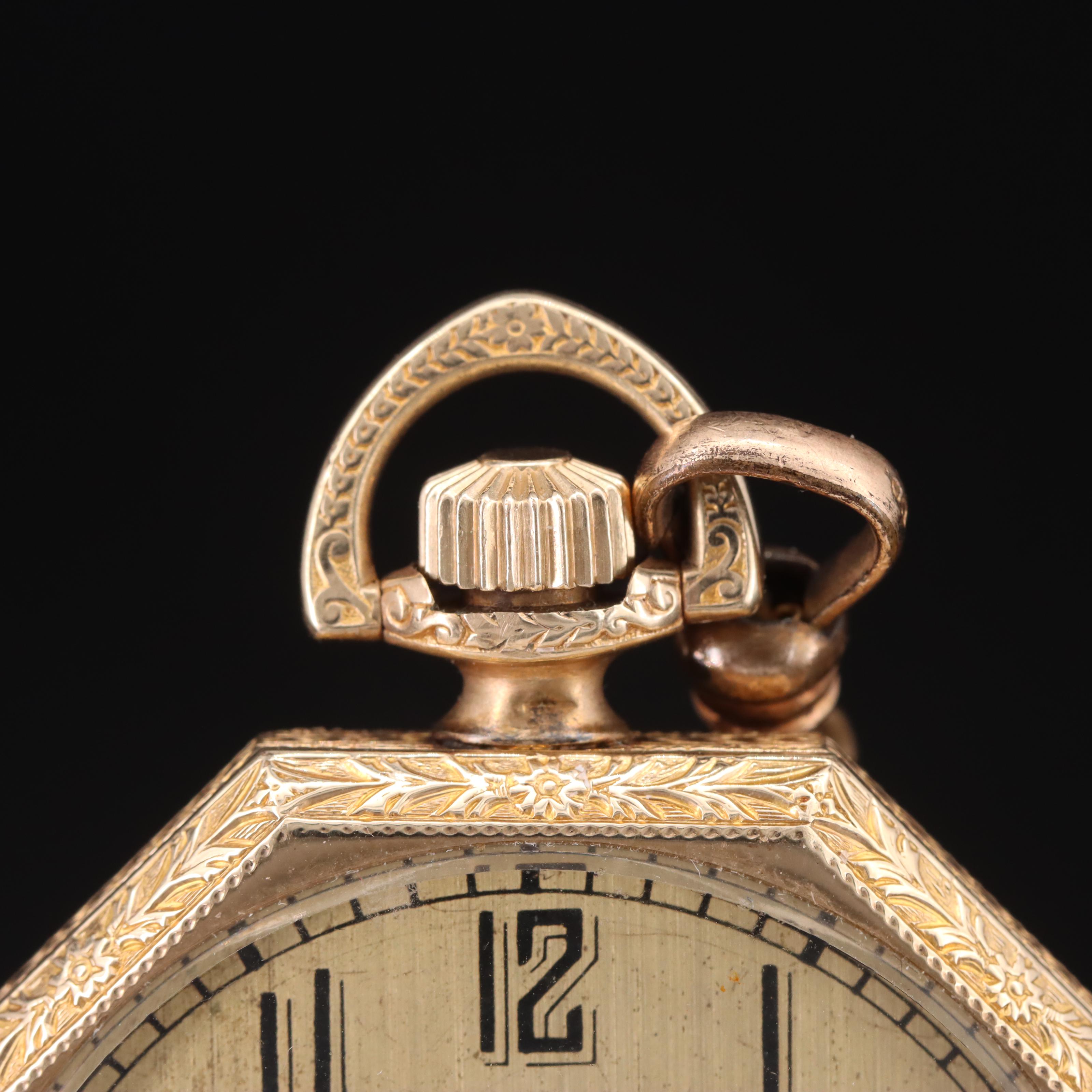 1926 Elgin Gold-Filled Octagonal Shape Pocket Watch