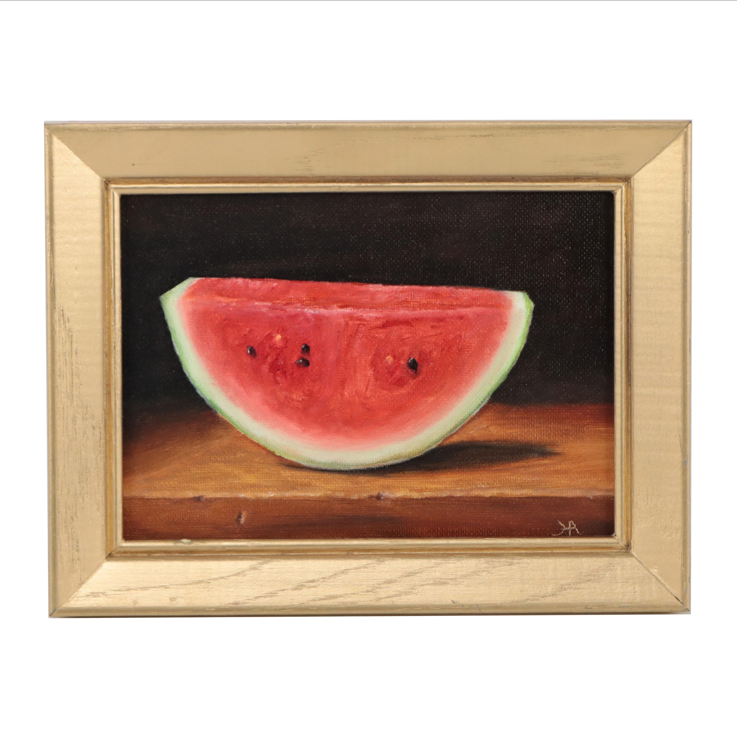Houra H. Alghizzi Oil Painting "Watermelon," 2023