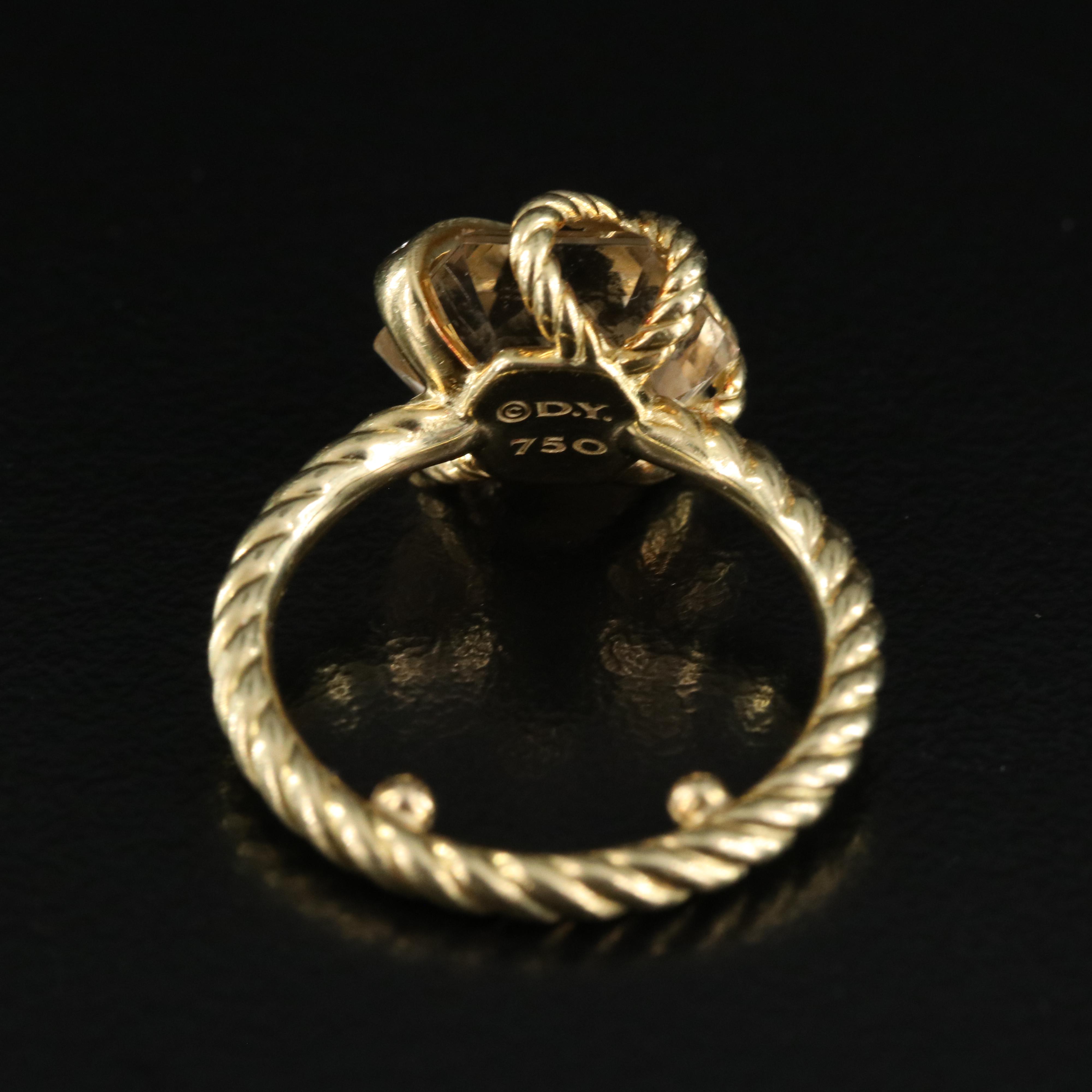 David Yurman Cable Wrap 18K Citrine and Diamond Ring