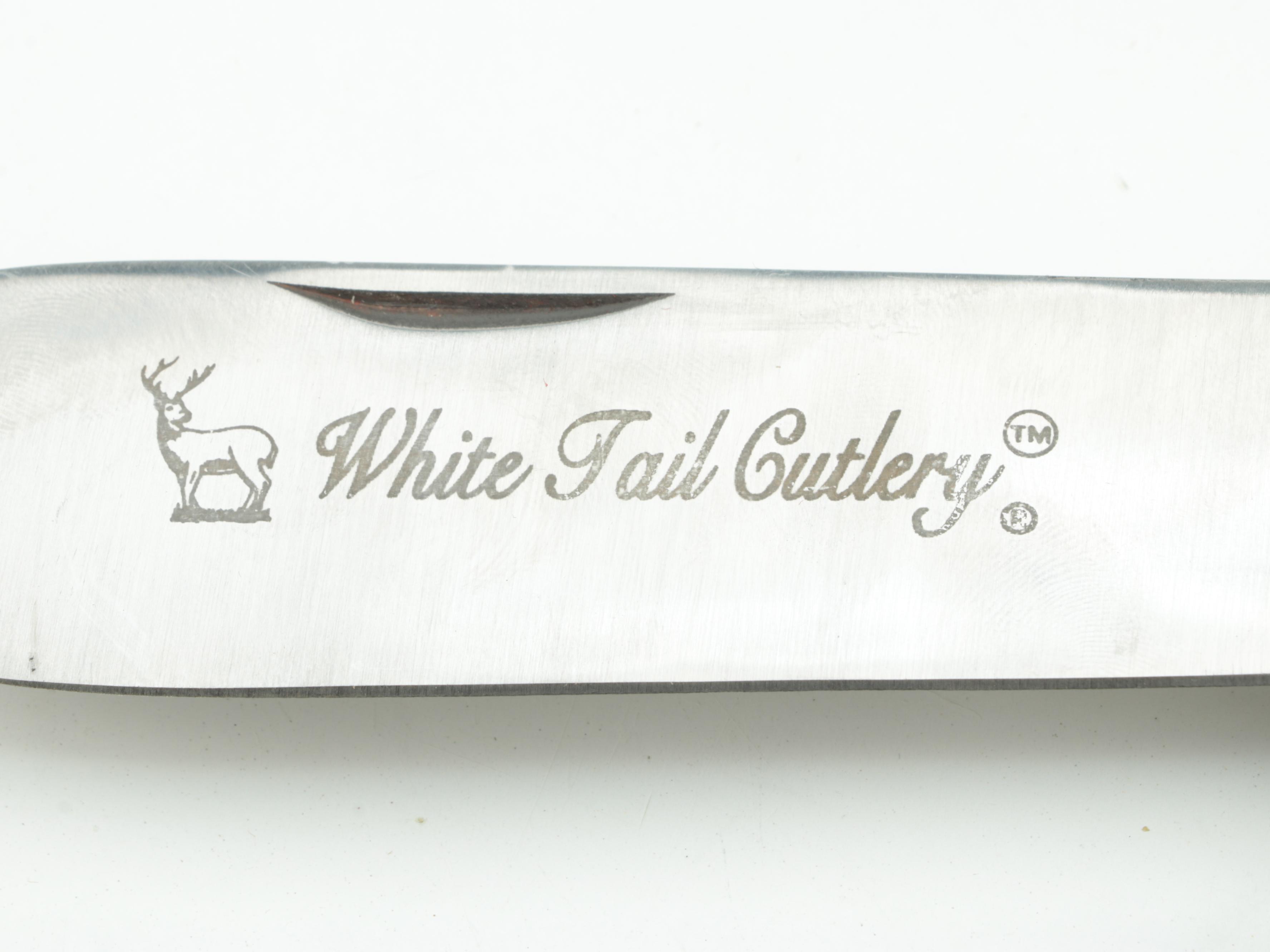 White Tail Cutlery Wooden Handled and Stainless Steel Large Folding Knife