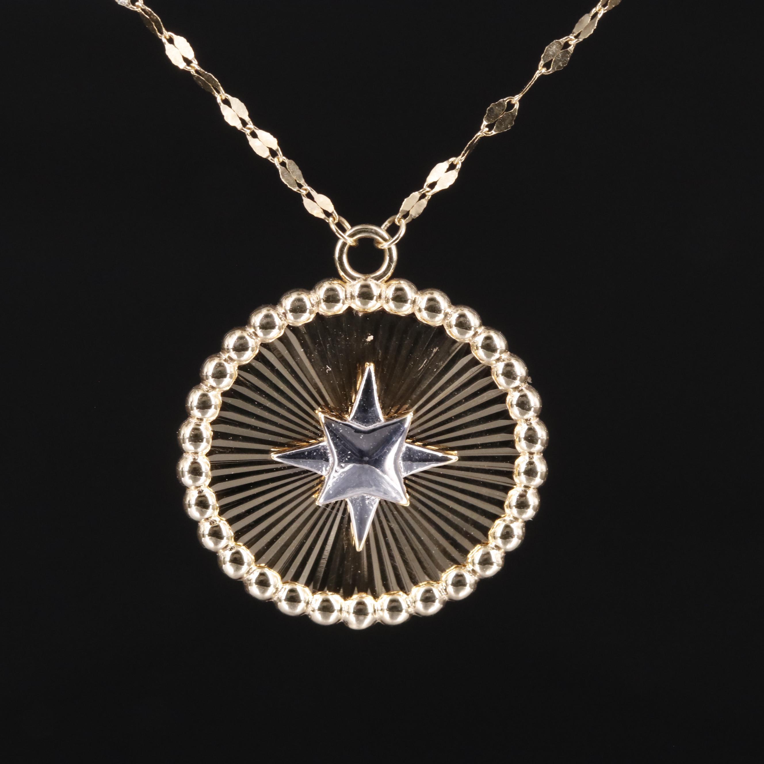 14K Two-Tone Star Necklace