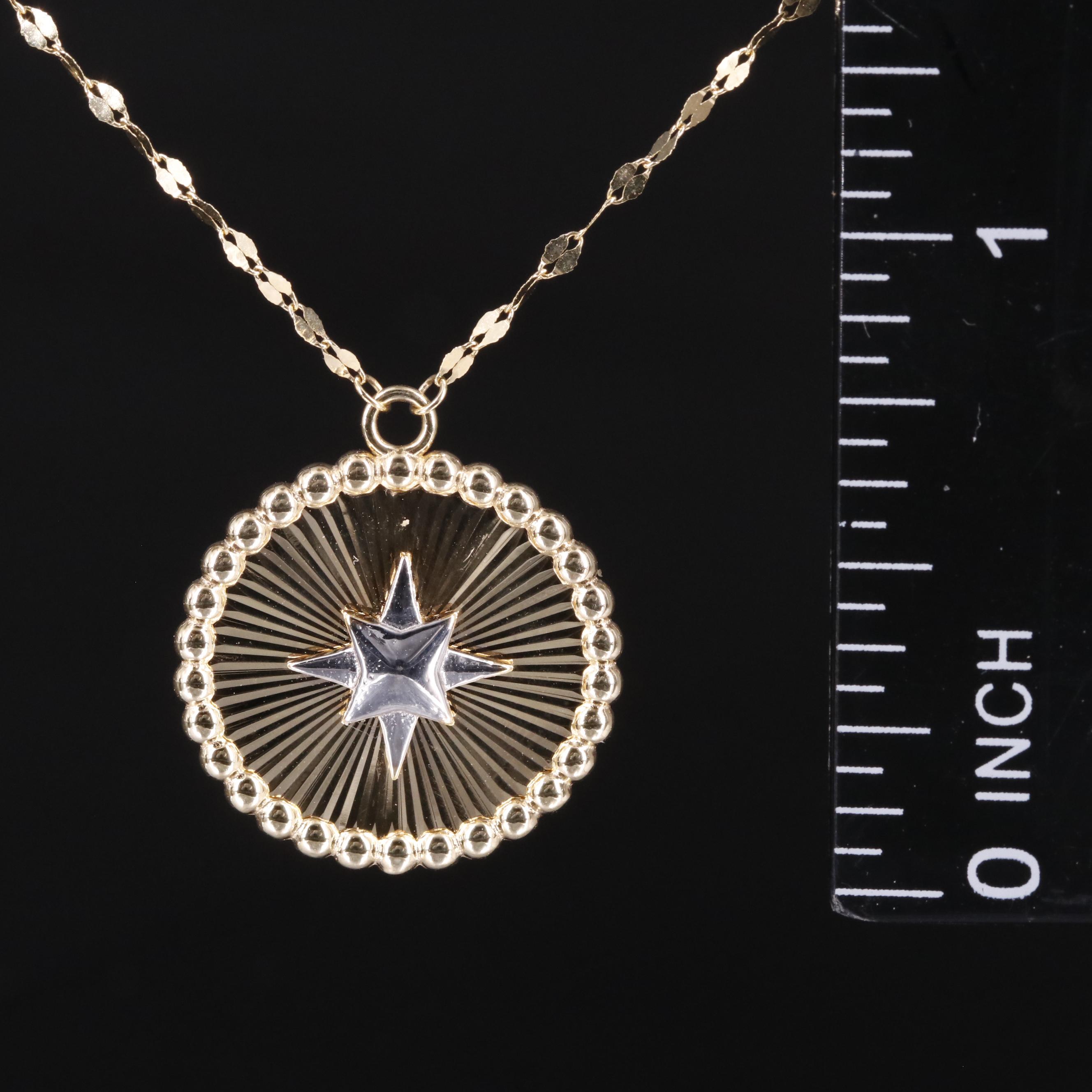 14K Two-Tone Star Necklace