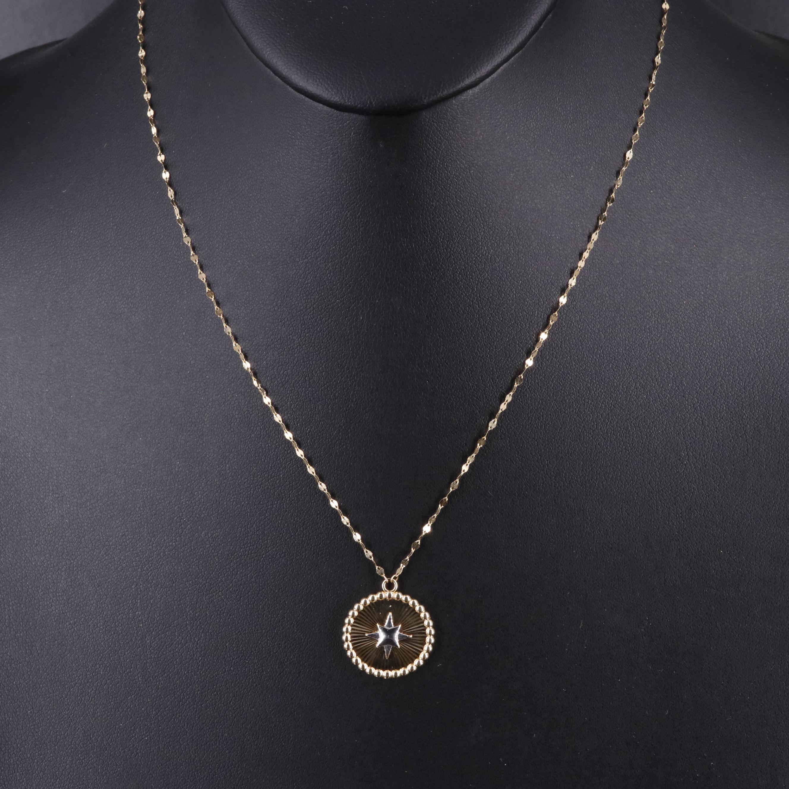 14K Two-Tone Star Necklace