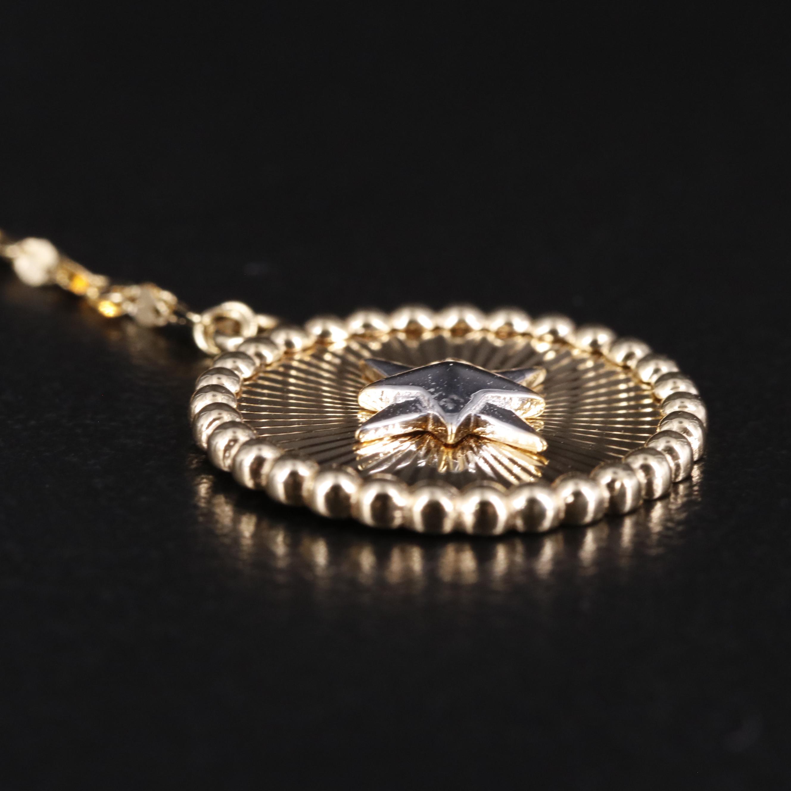 14K Two-Tone Star Necklace