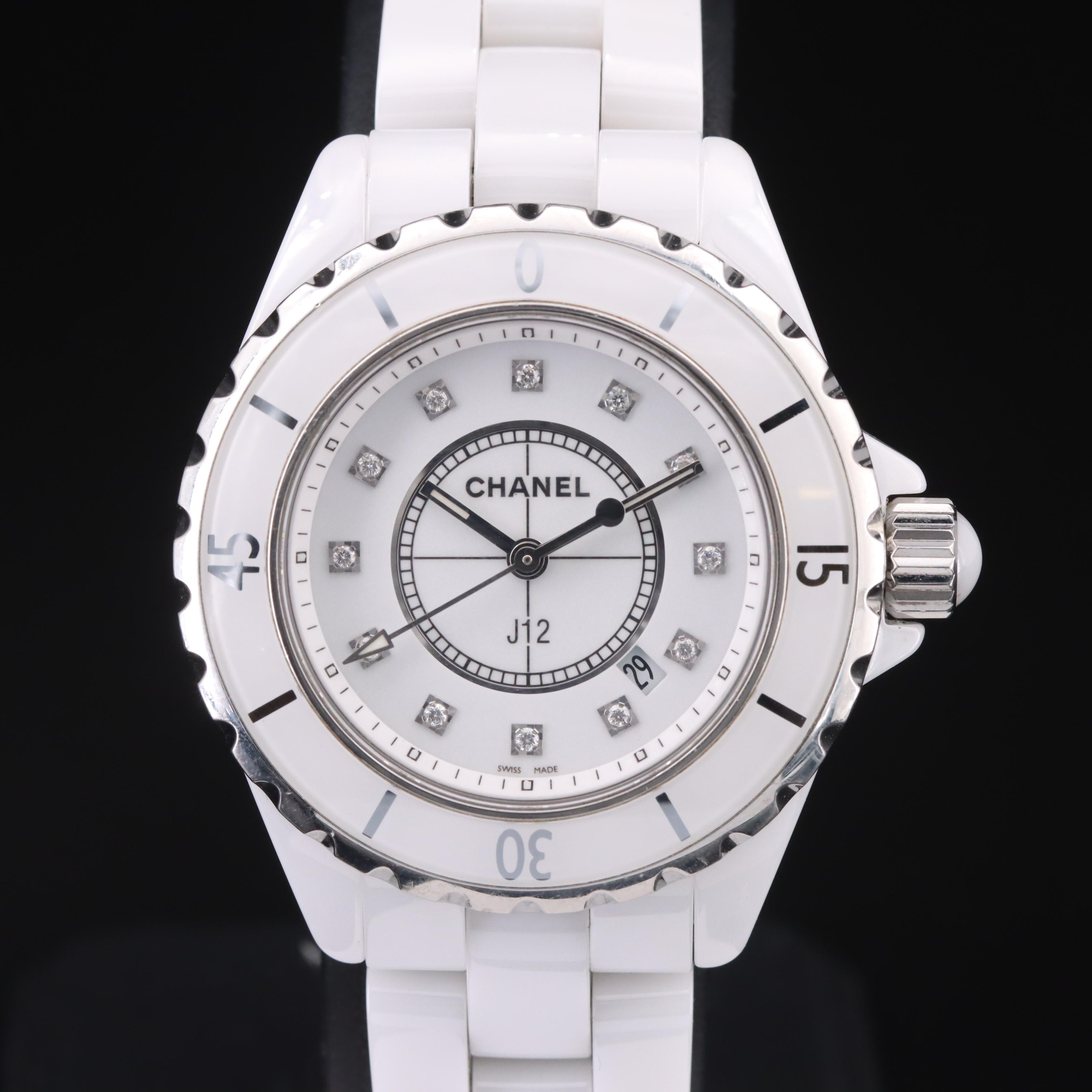 Chanel J12 Diamond Dial Ceramic Watch