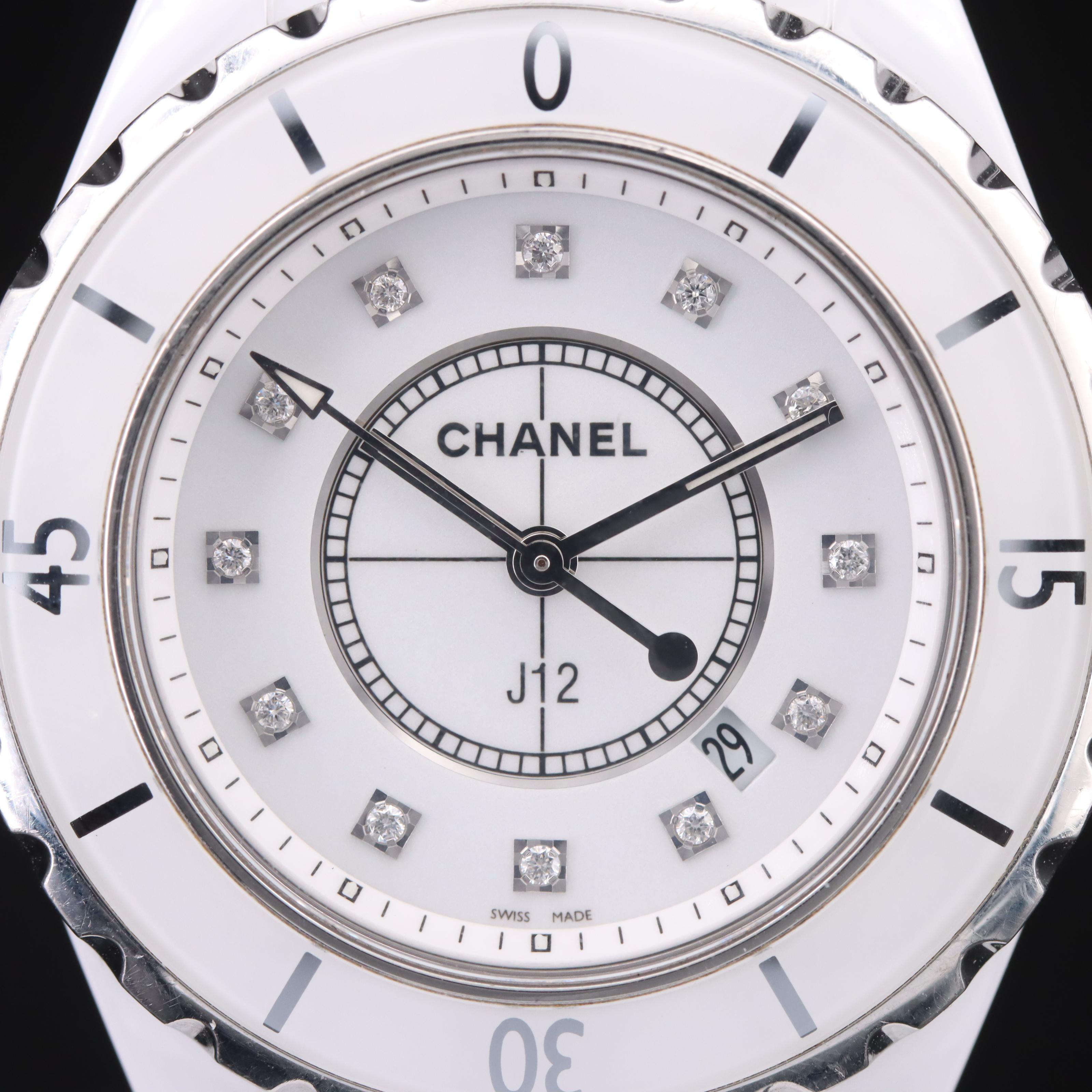 Chanel J12 Diamond Dial Ceramic Watch