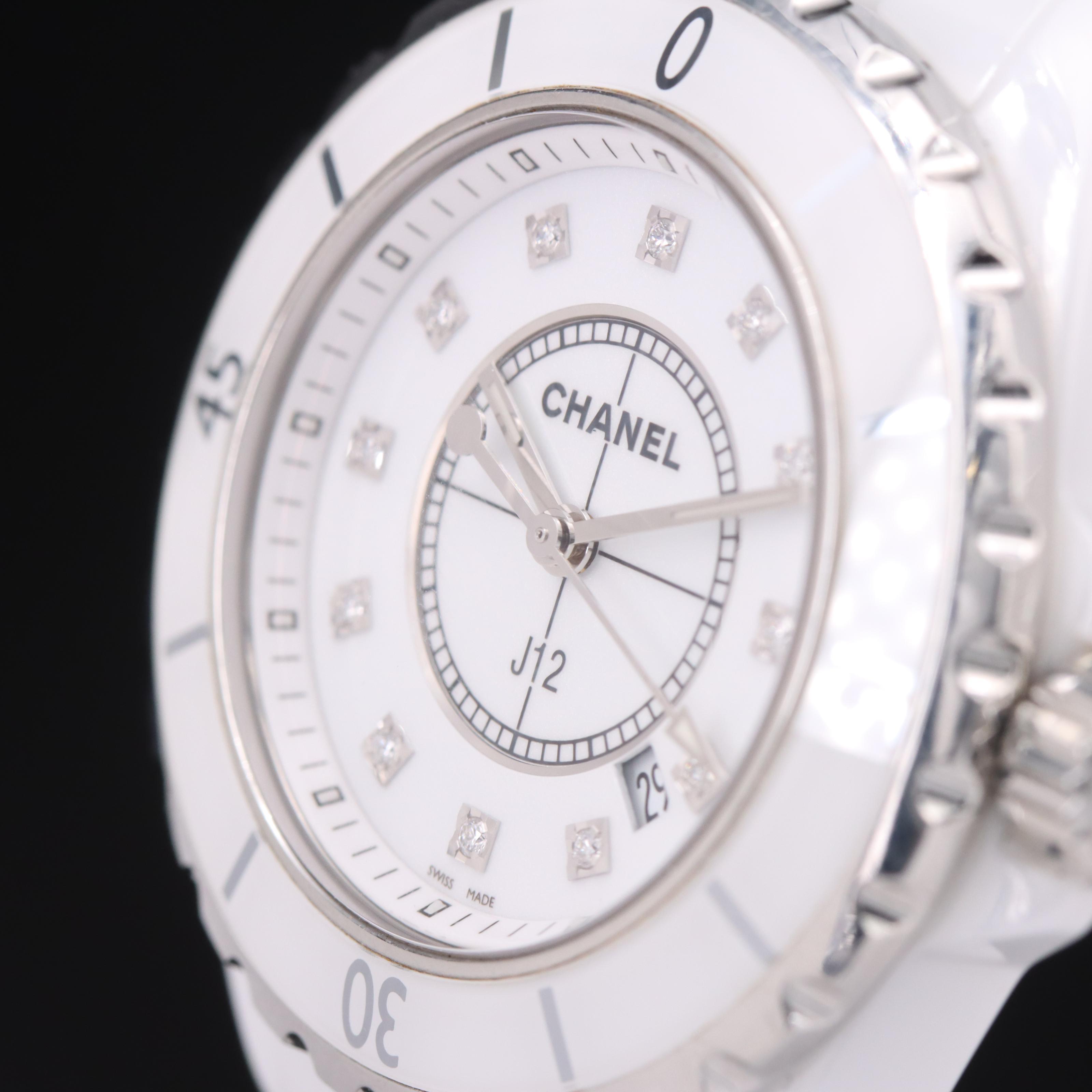 Chanel J12 Diamond Dial Ceramic Watch