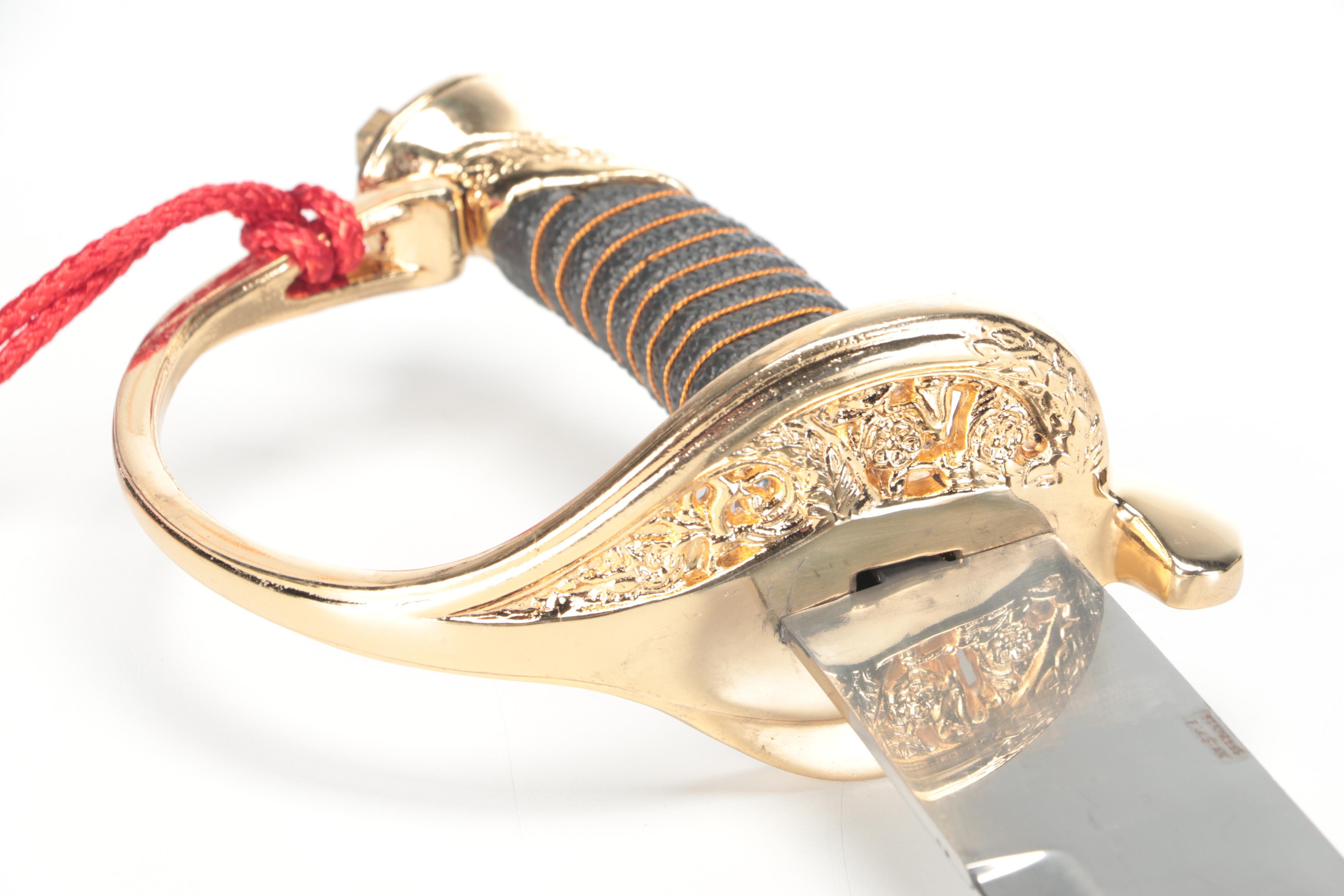 Stainless Steel Fantasy Pirate Cutlass Reproduction with Leather Scabbard