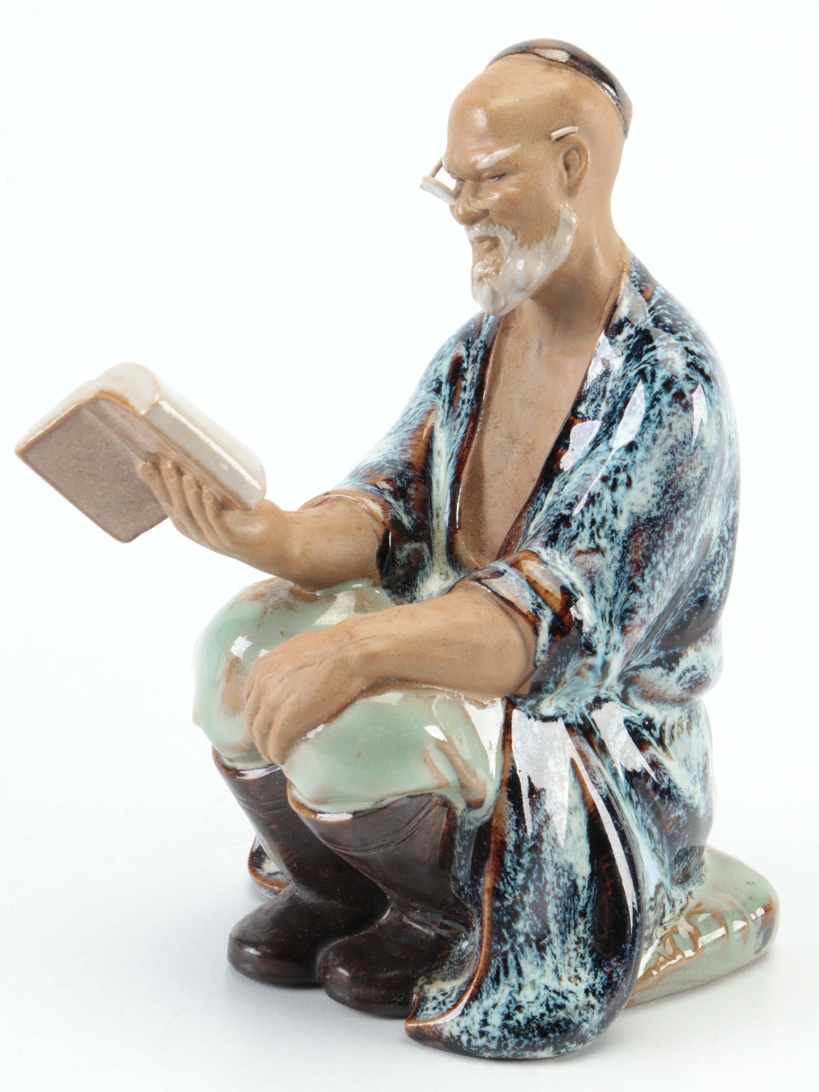 Chinese Shiwan Pottery Figurines with Sancai Glazed Tang Style Horse