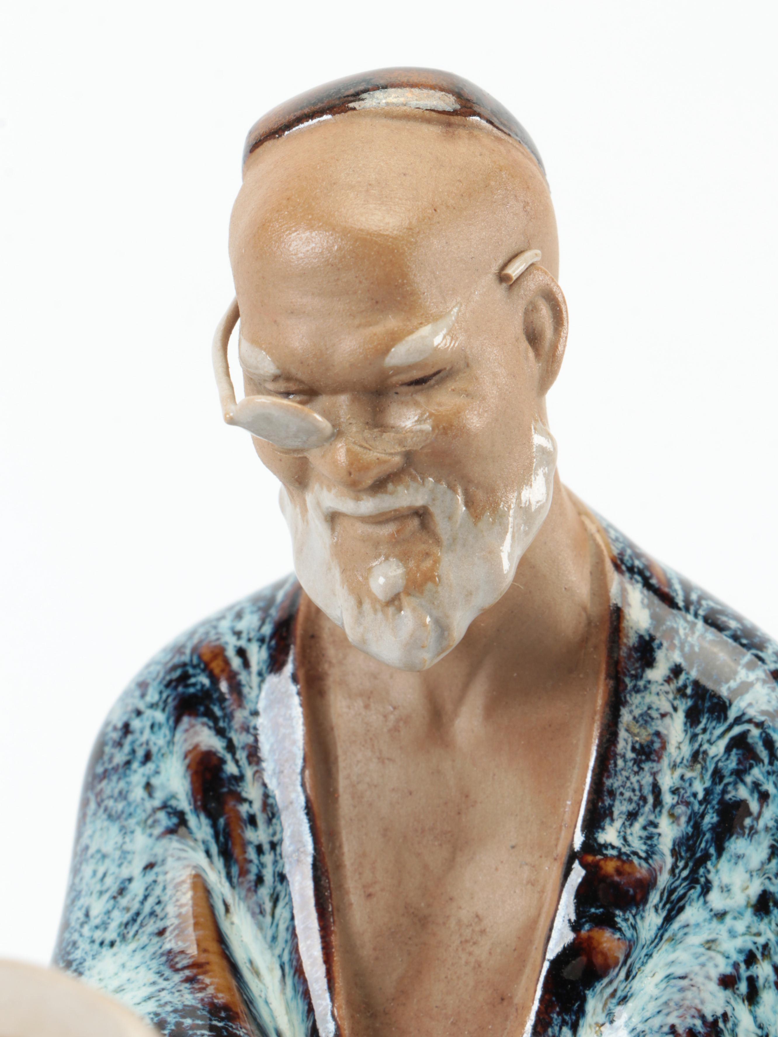 Chinese Shiwan Pottery Figurines with Sancai Glazed Tang Style Horse