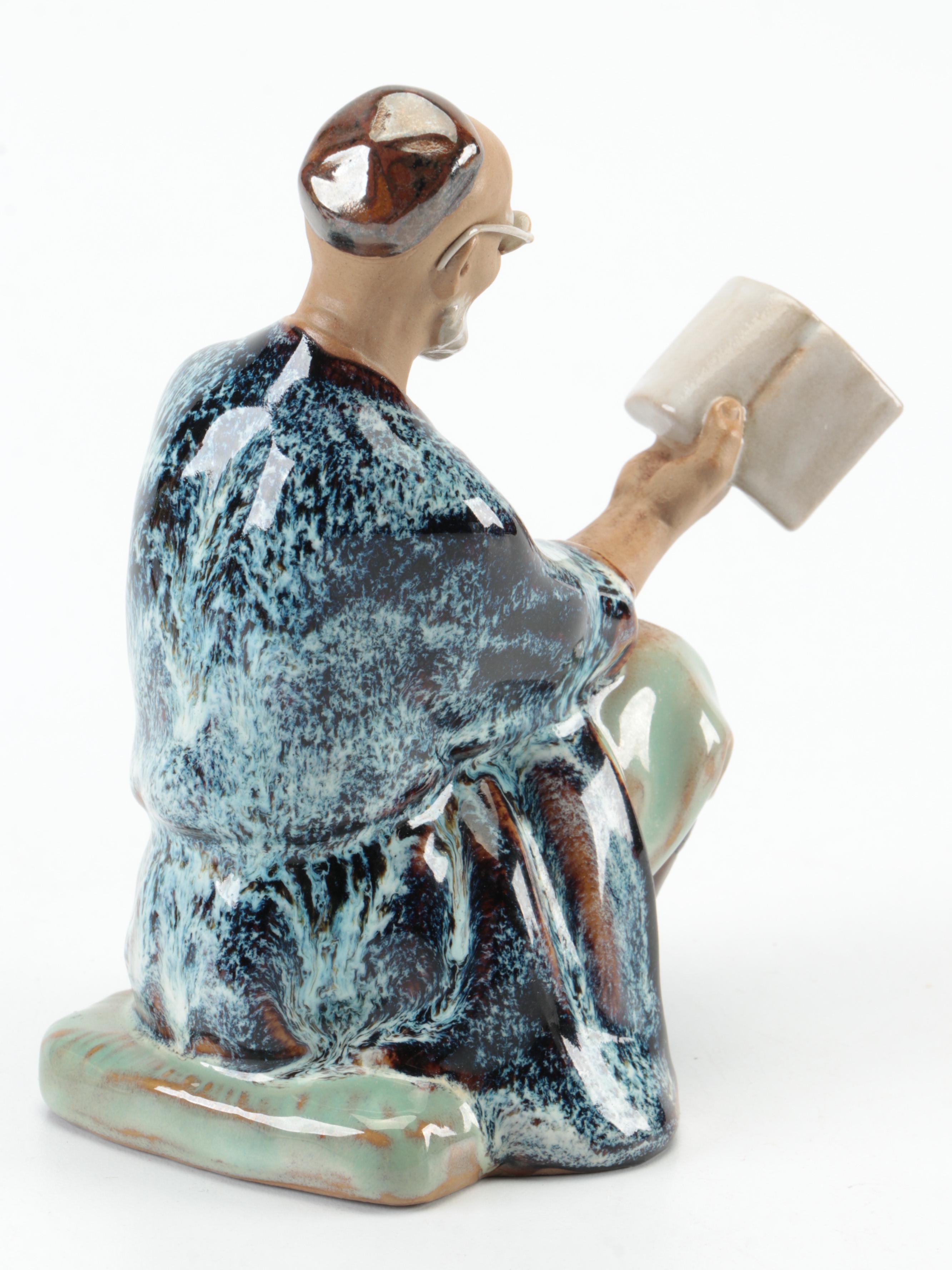 Chinese Shiwan Pottery Figurines with Sancai Glazed Tang Style Horse