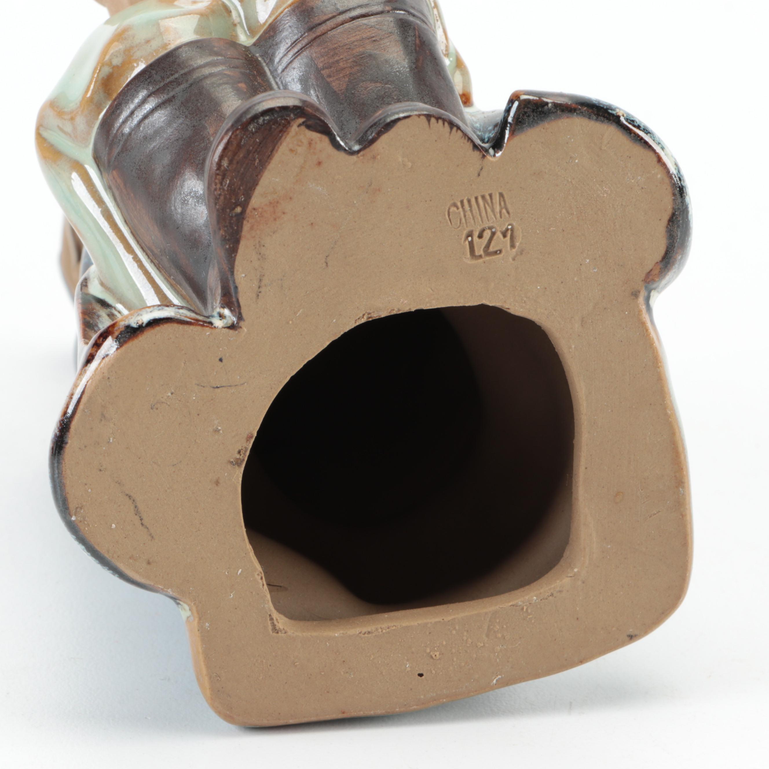 Chinese Shiwan Pottery Figurines with Sancai Glazed Tang Style Horse