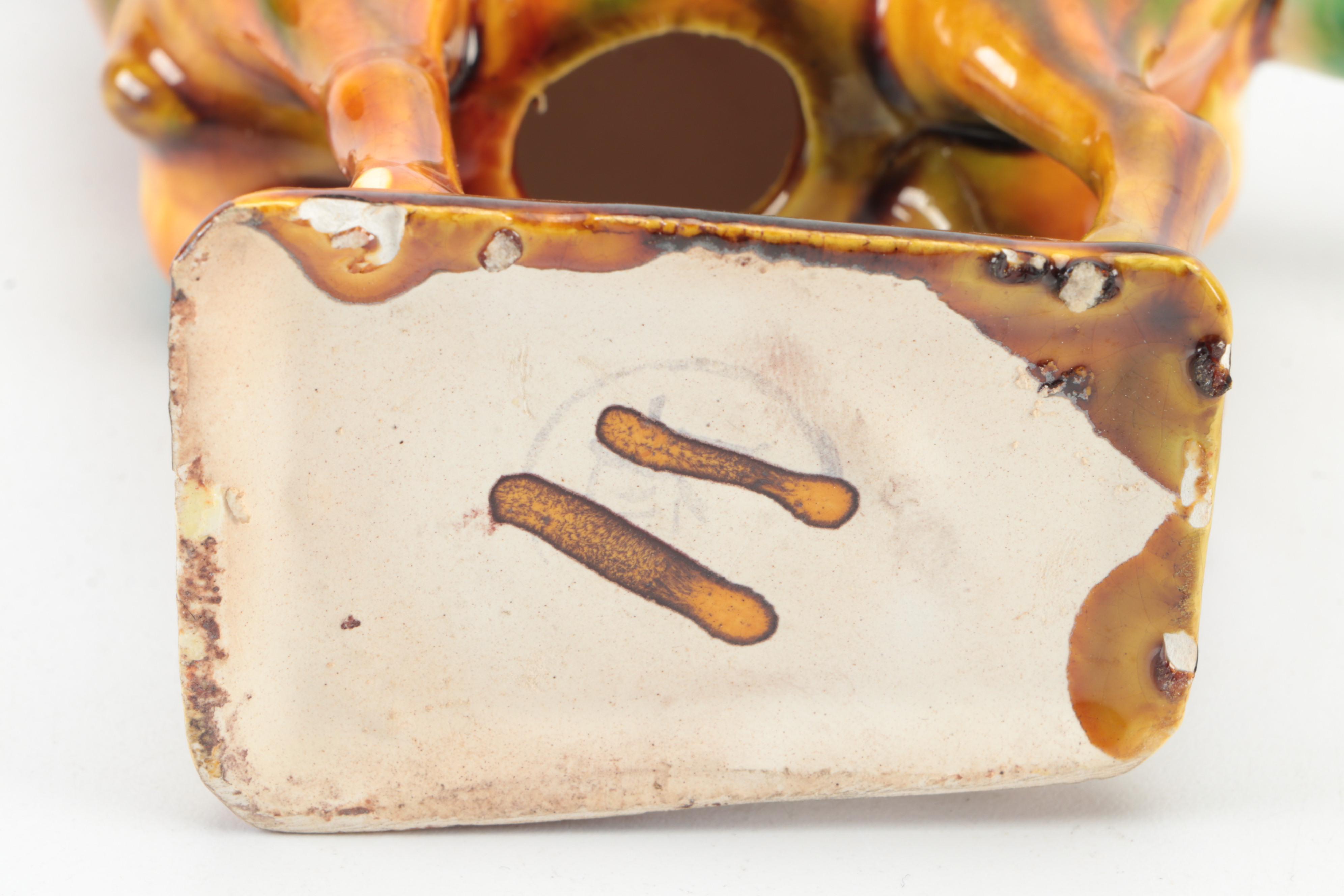 Chinese Shiwan Pottery Figurines with Sancai Glazed Tang Style Horse