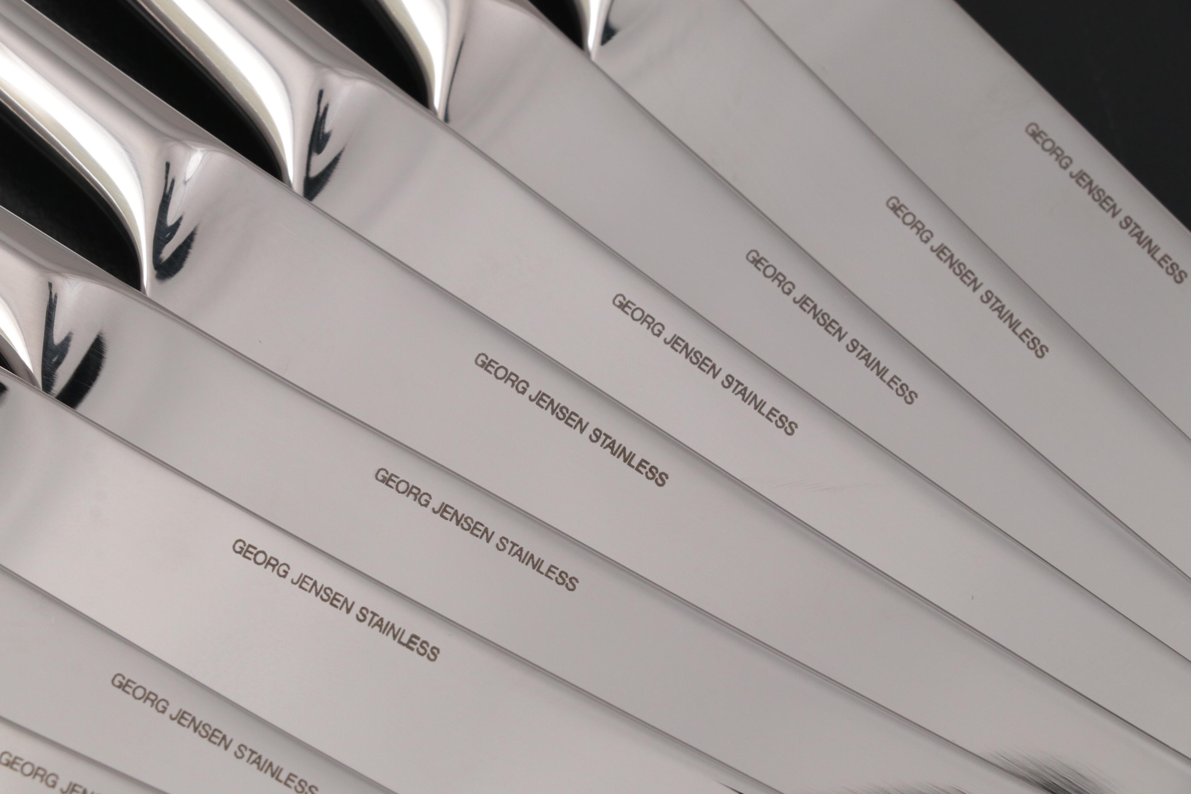 Georg Jensen "Vivianna" Stainless Steel Dinner Knives for Twelve