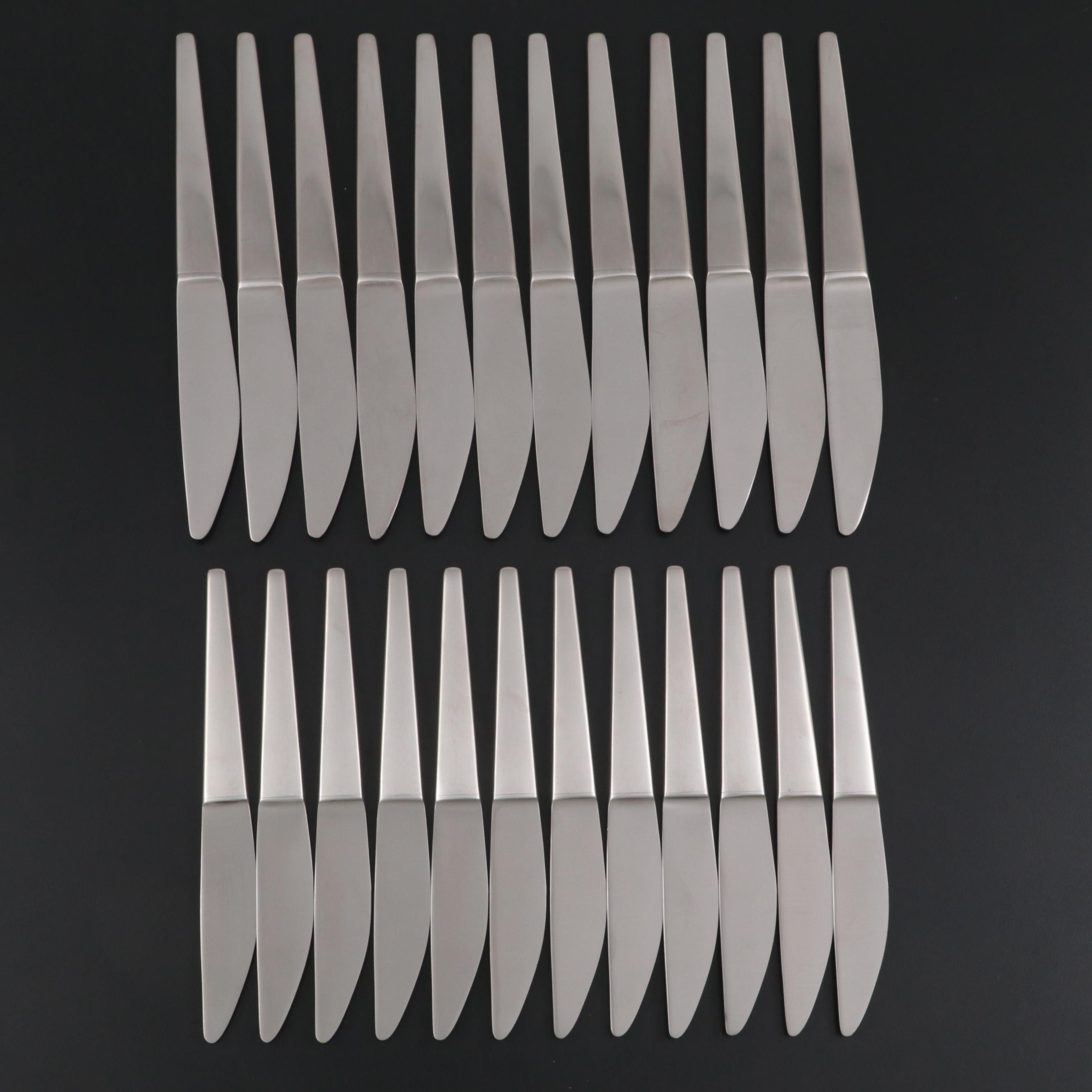 Jensen "Caravel" Stainless Steel Dinner and Luncheon Knives for