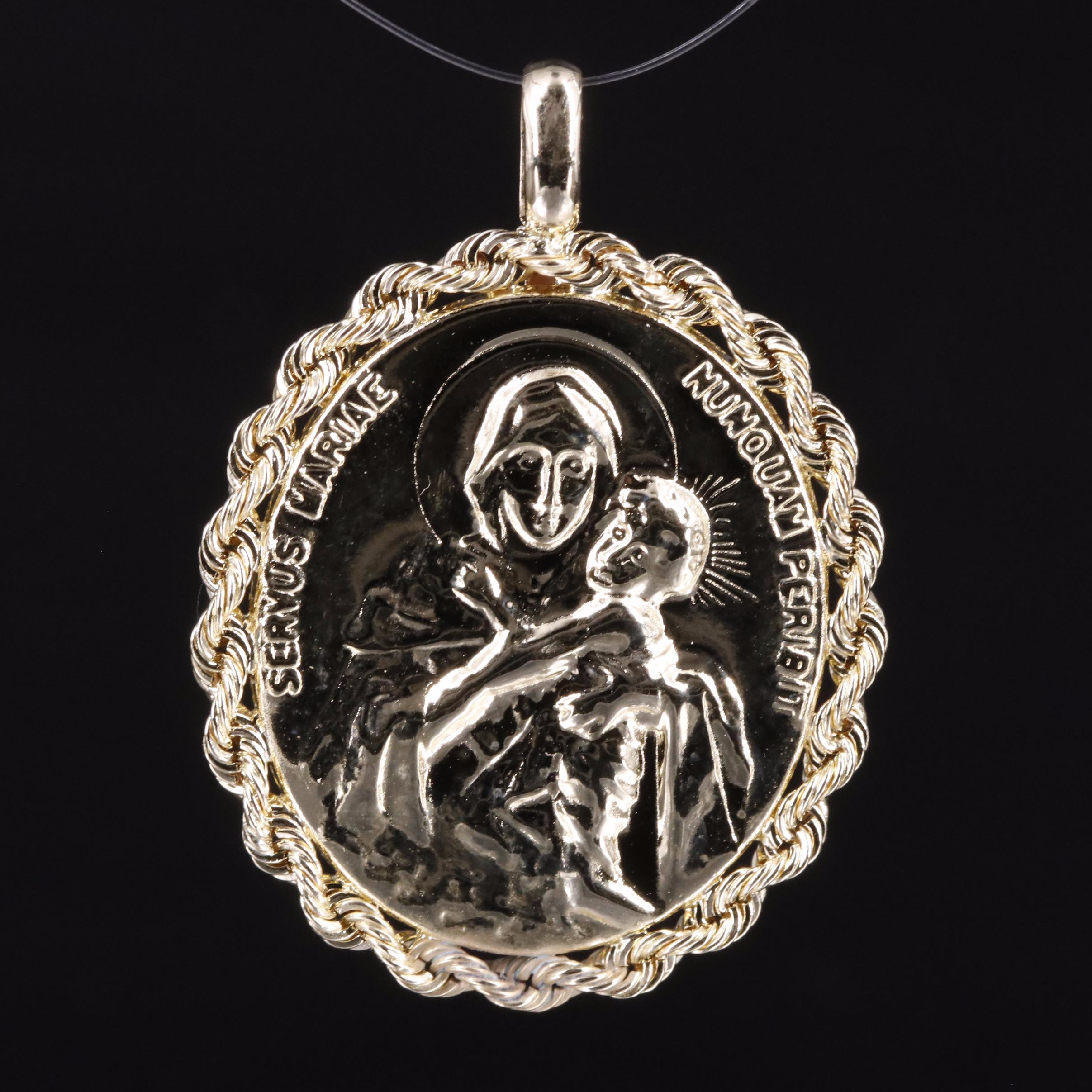 10K Christian Medallion Pendant