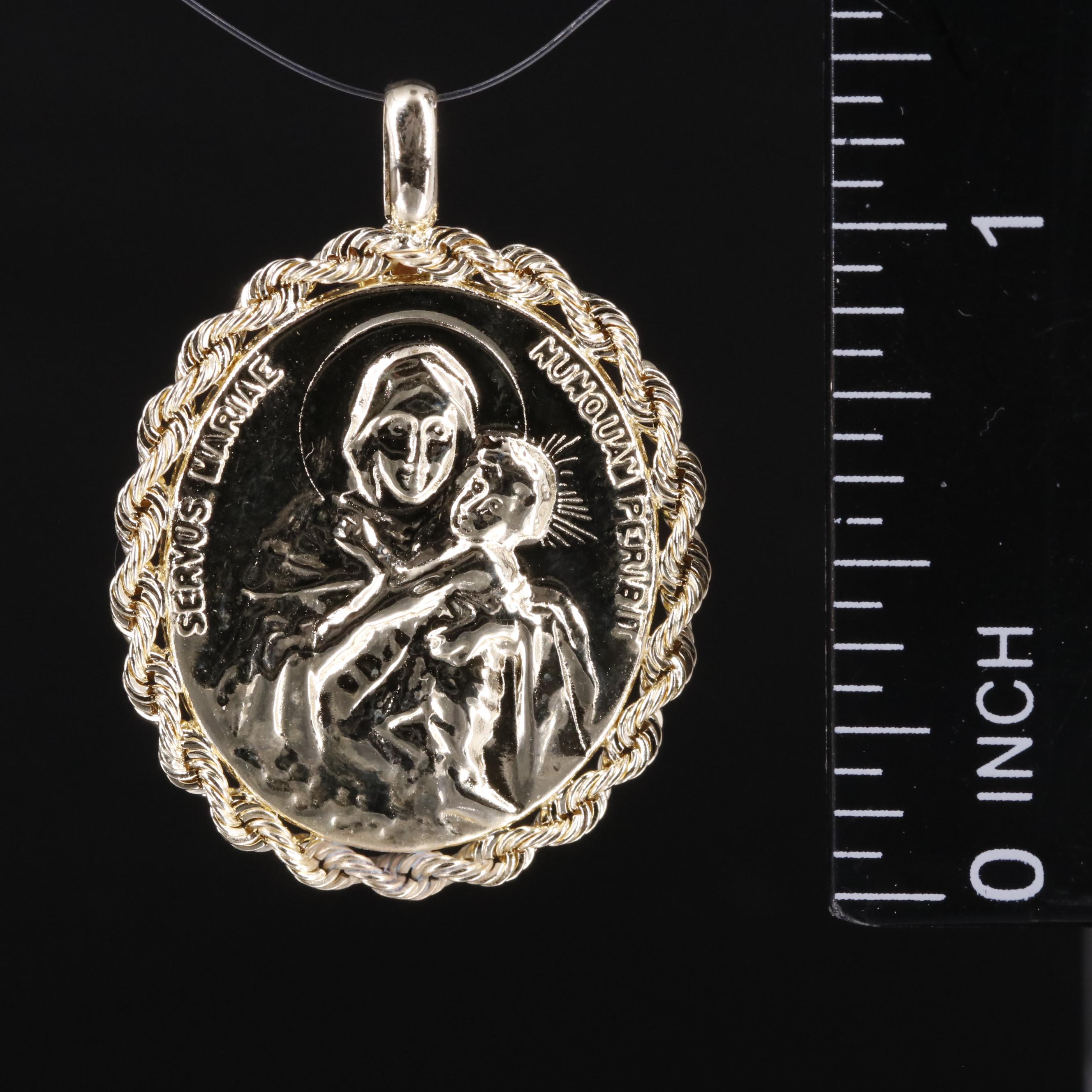 10K Christian Medallion Pendant
