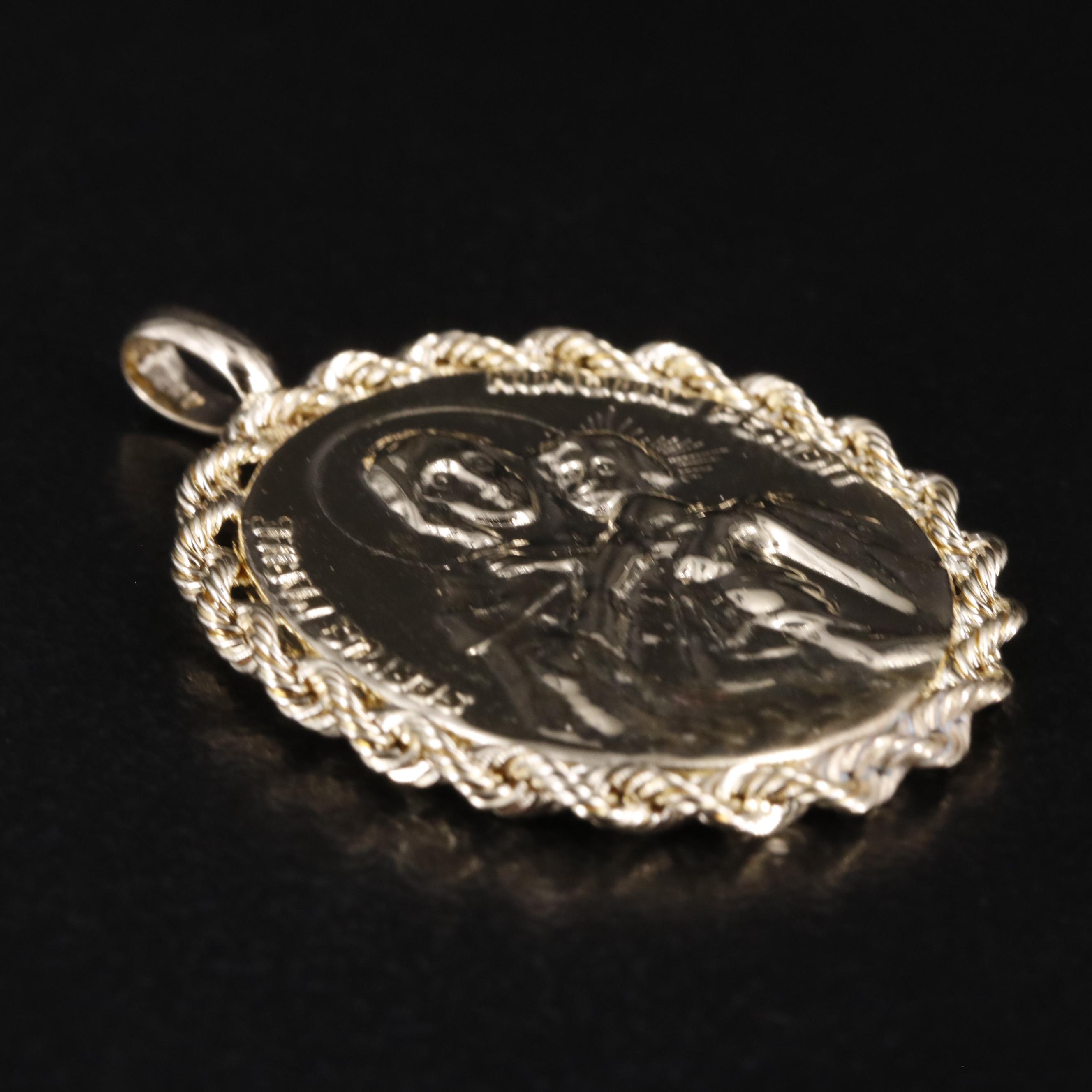 10K Christian Medallion Pendant