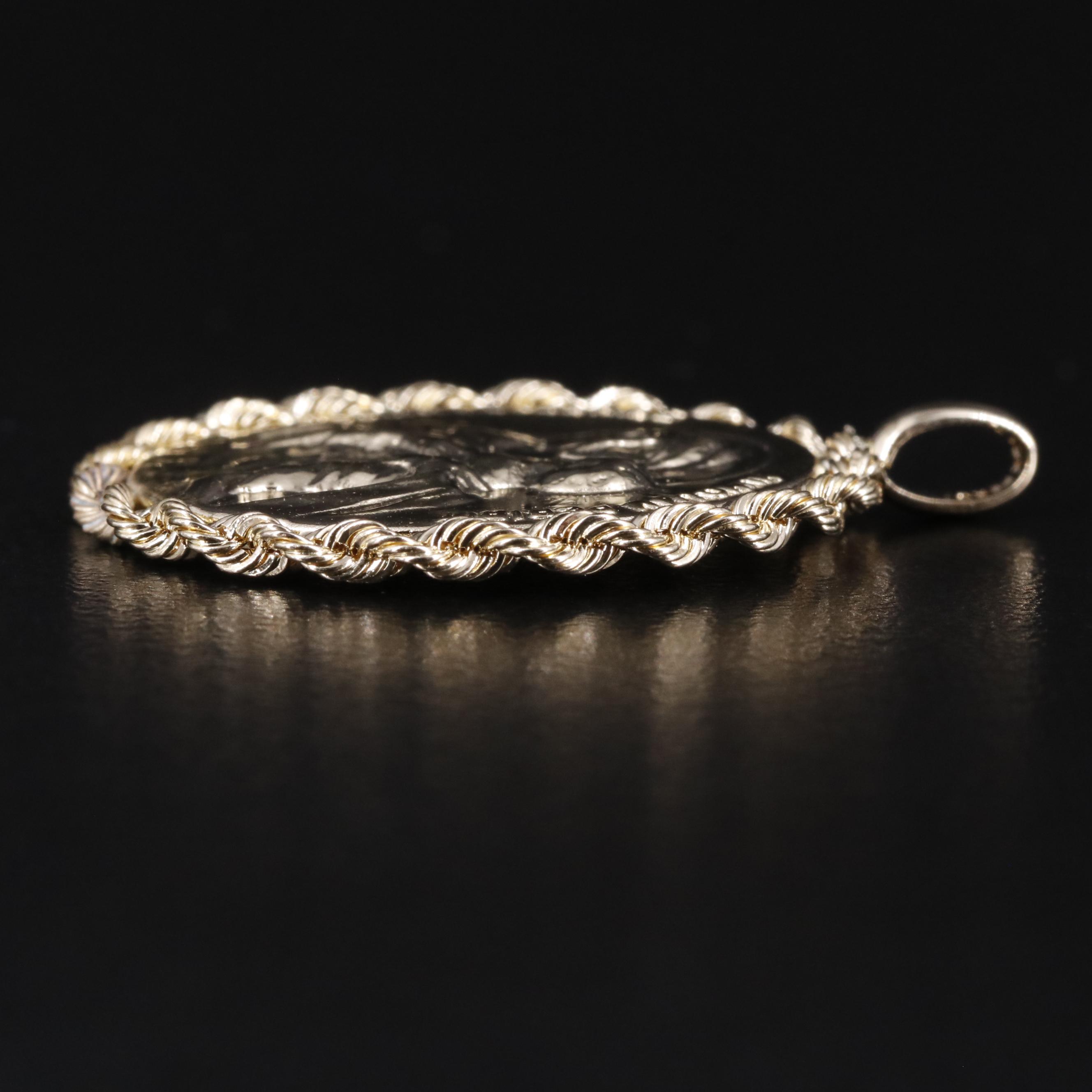 10K Christian Medallion Pendant