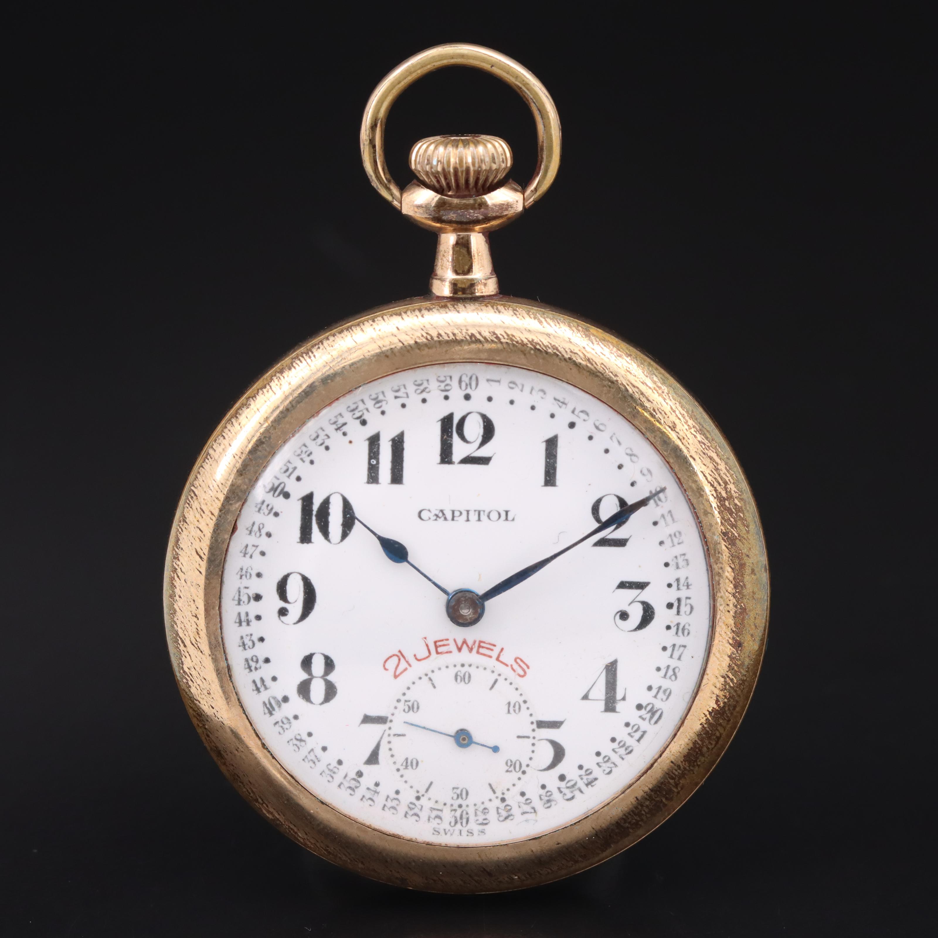 Vintage Capitol by Buren Swiss Pocket Watch