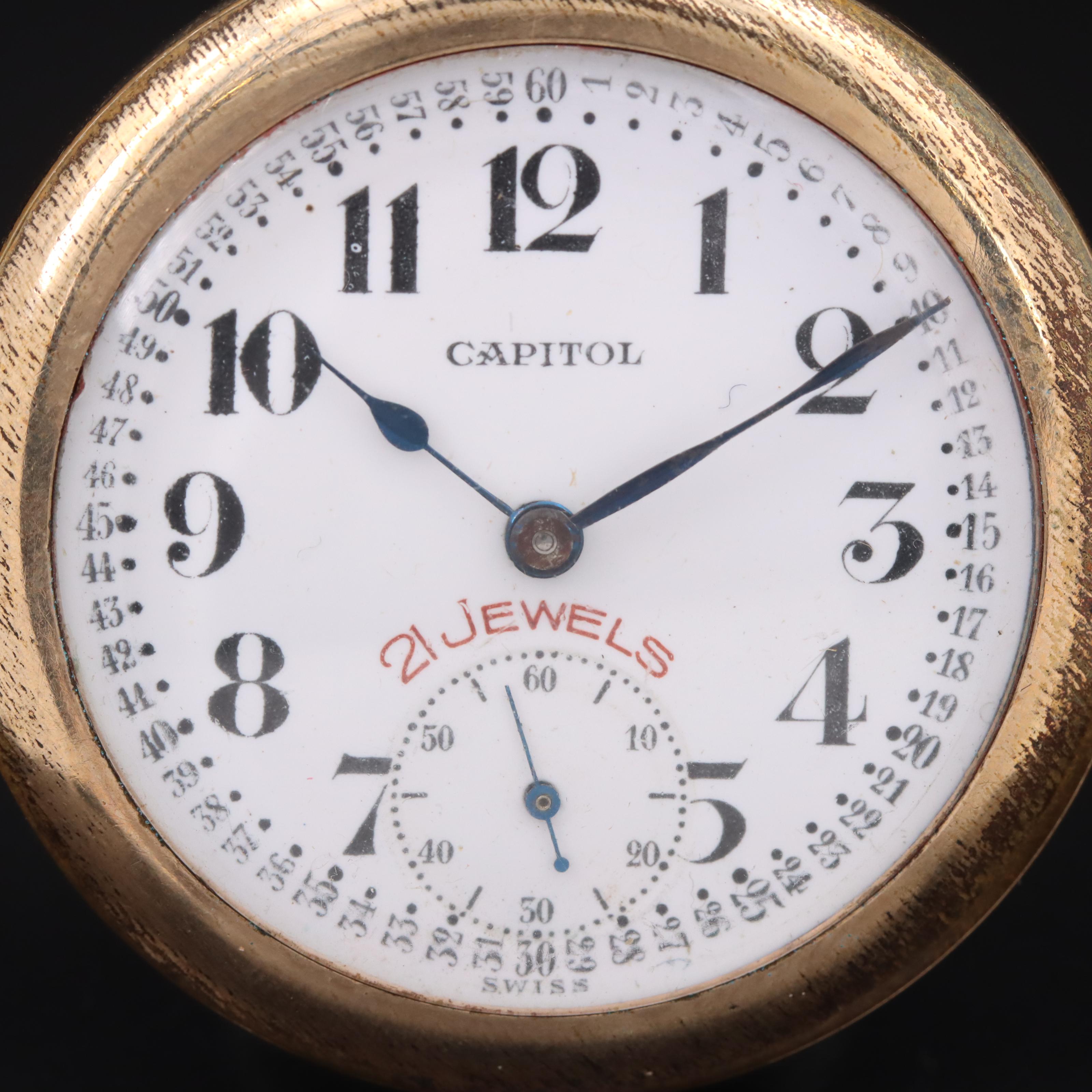 Vintage Capitol by Buren Swiss Pocket Watch