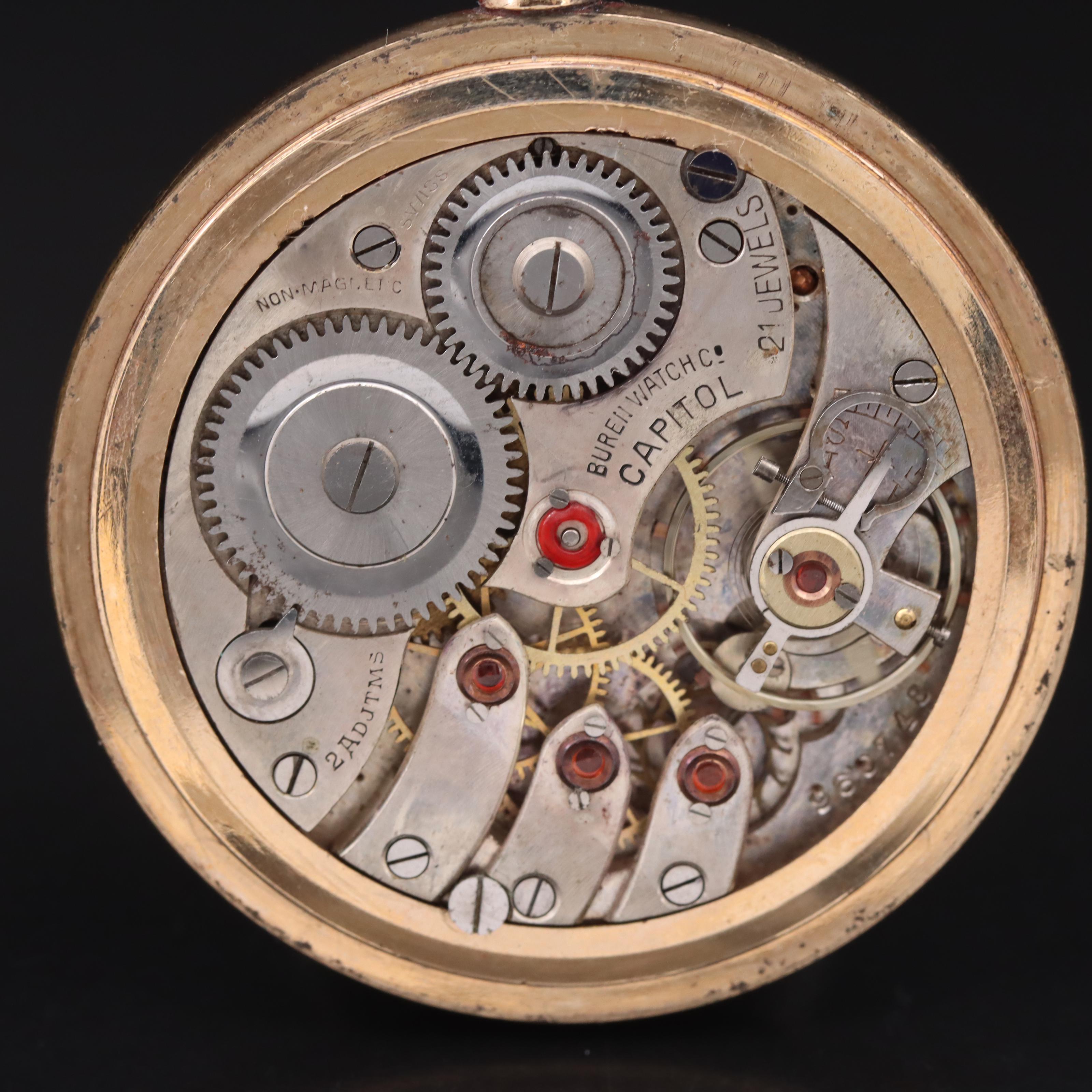 Vintage Capitol by Buren Swiss Pocket Watch