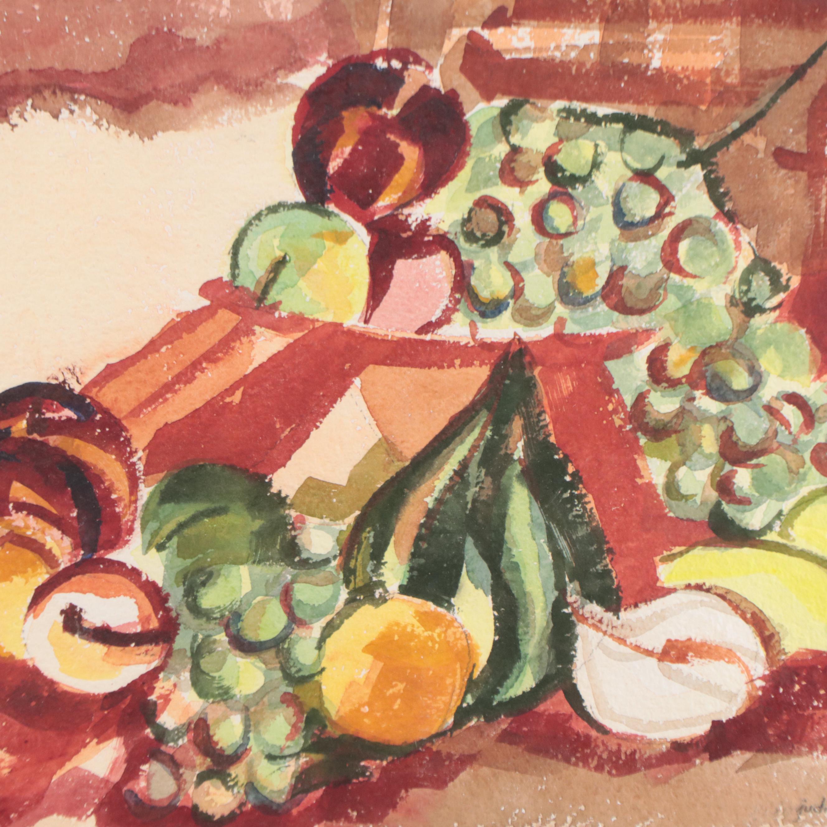 Judith Kopf Still Life Watercolor Painting, 1962
