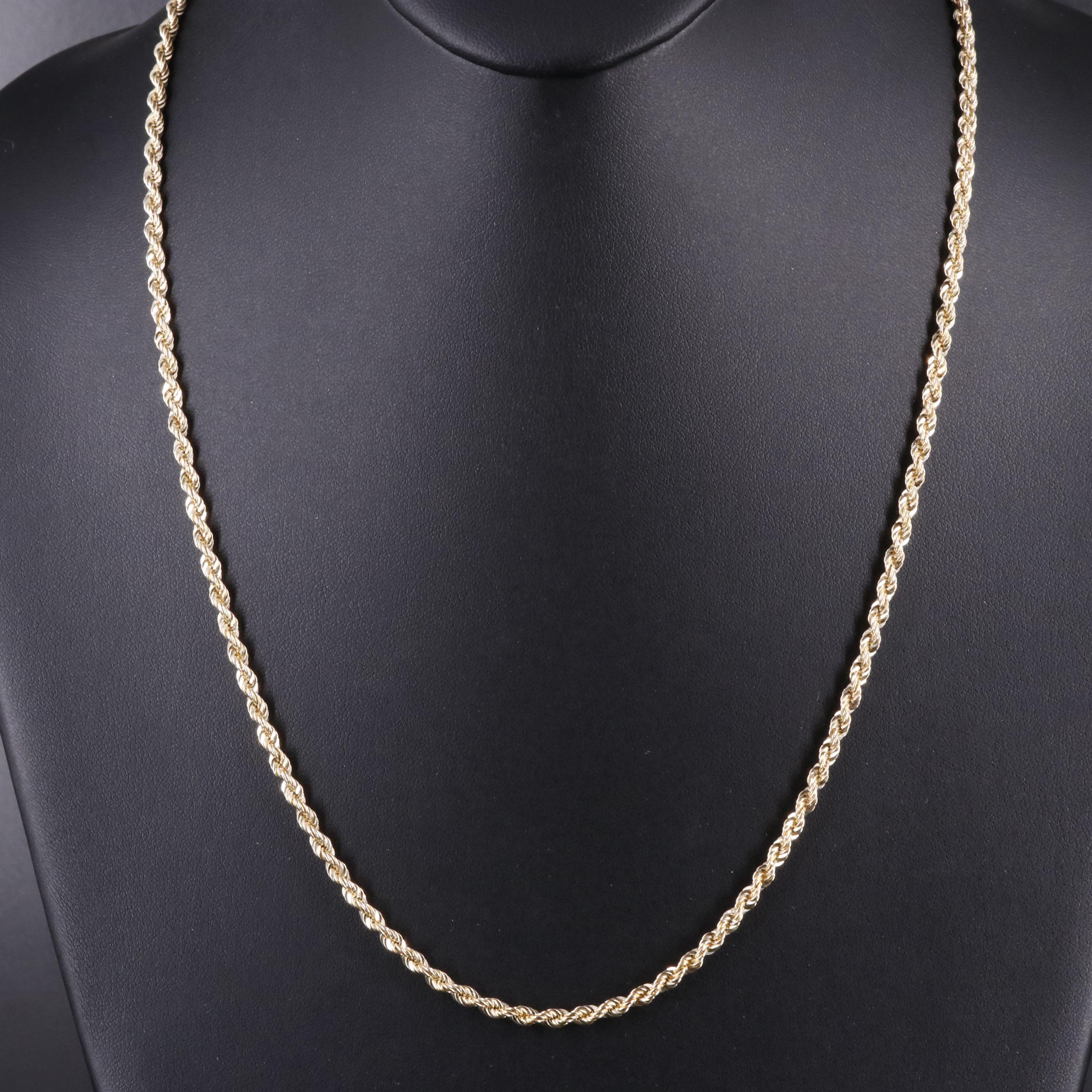 10K French Rope Chain Necklace
