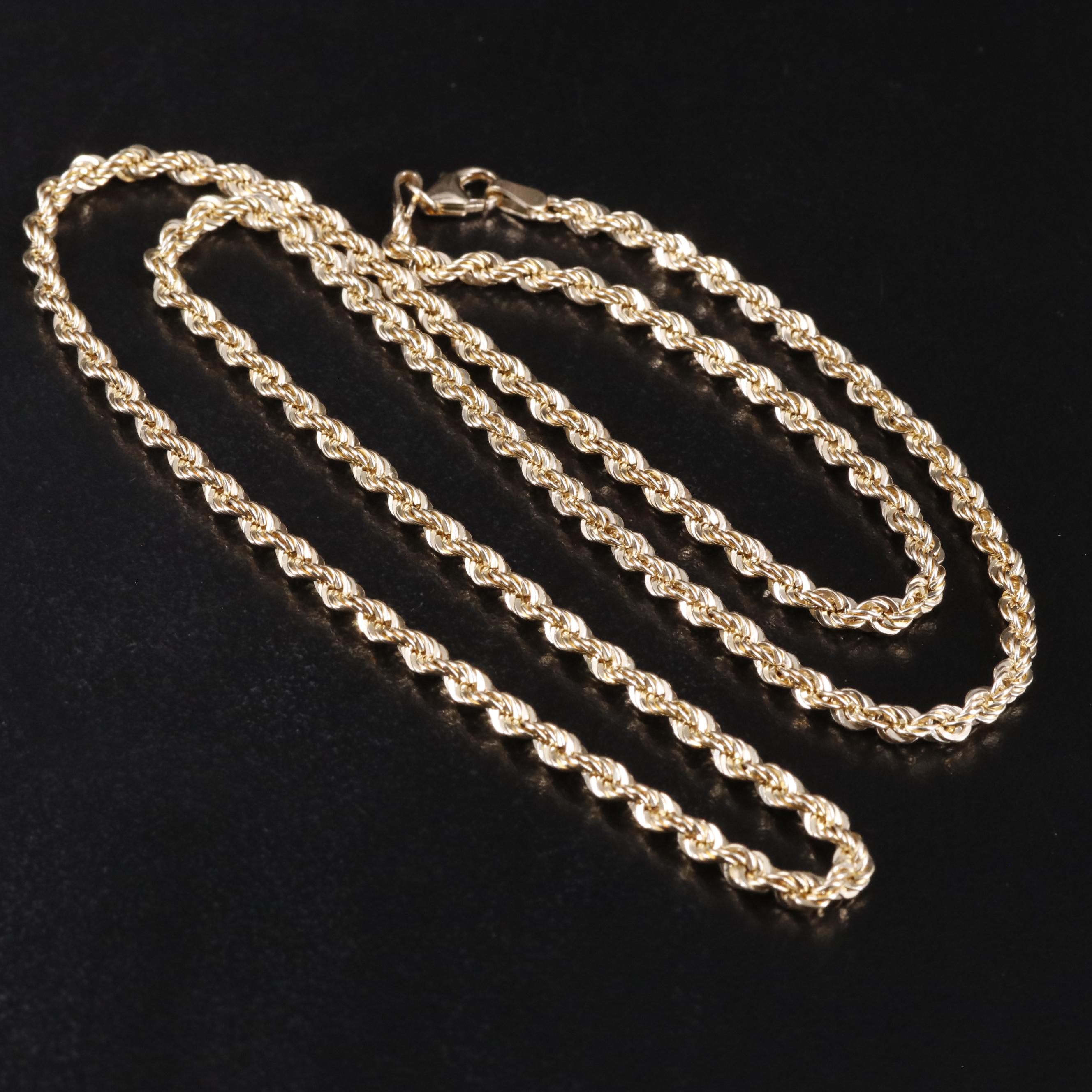 10K French Rope Chain Necklace