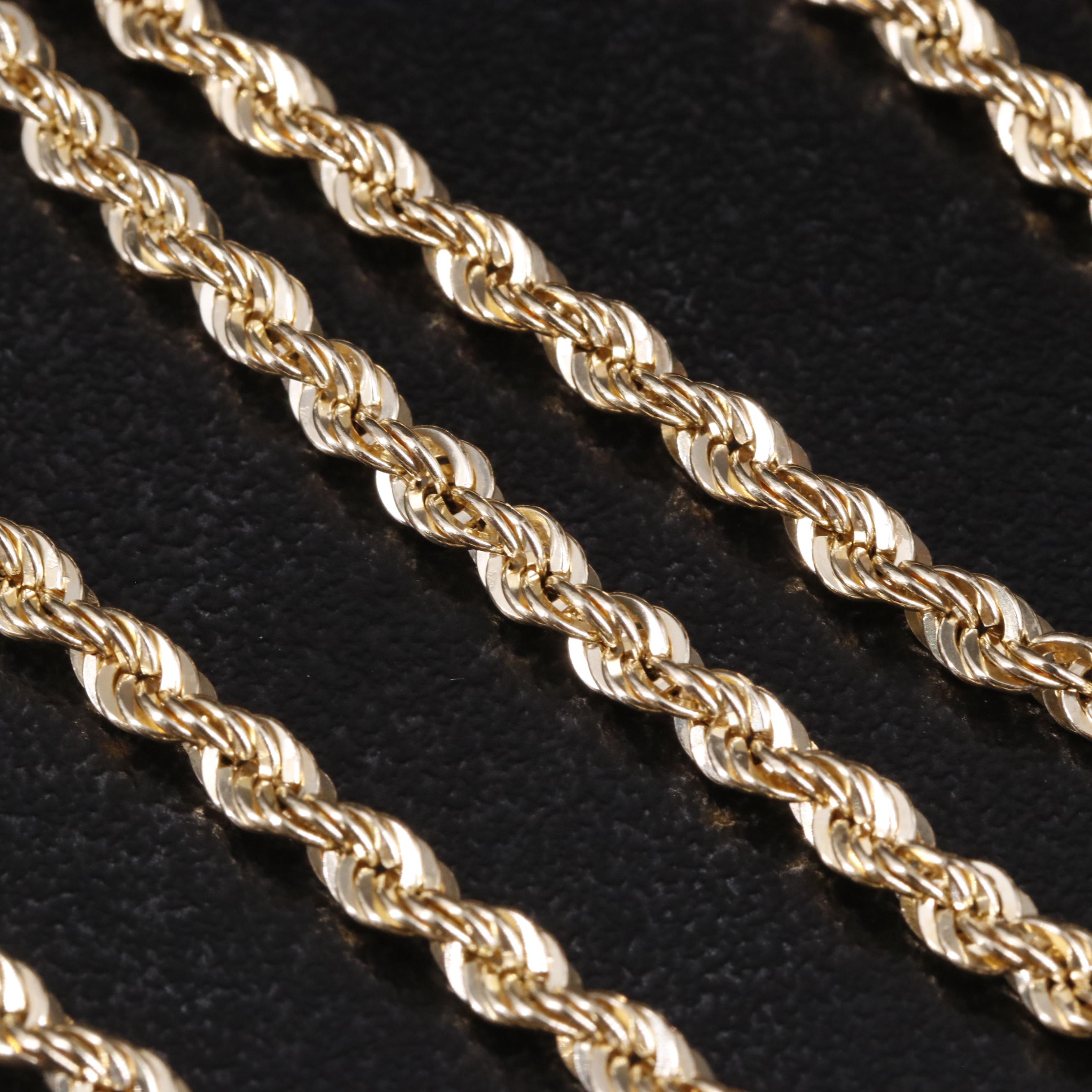 10K French Rope Chain Necklace