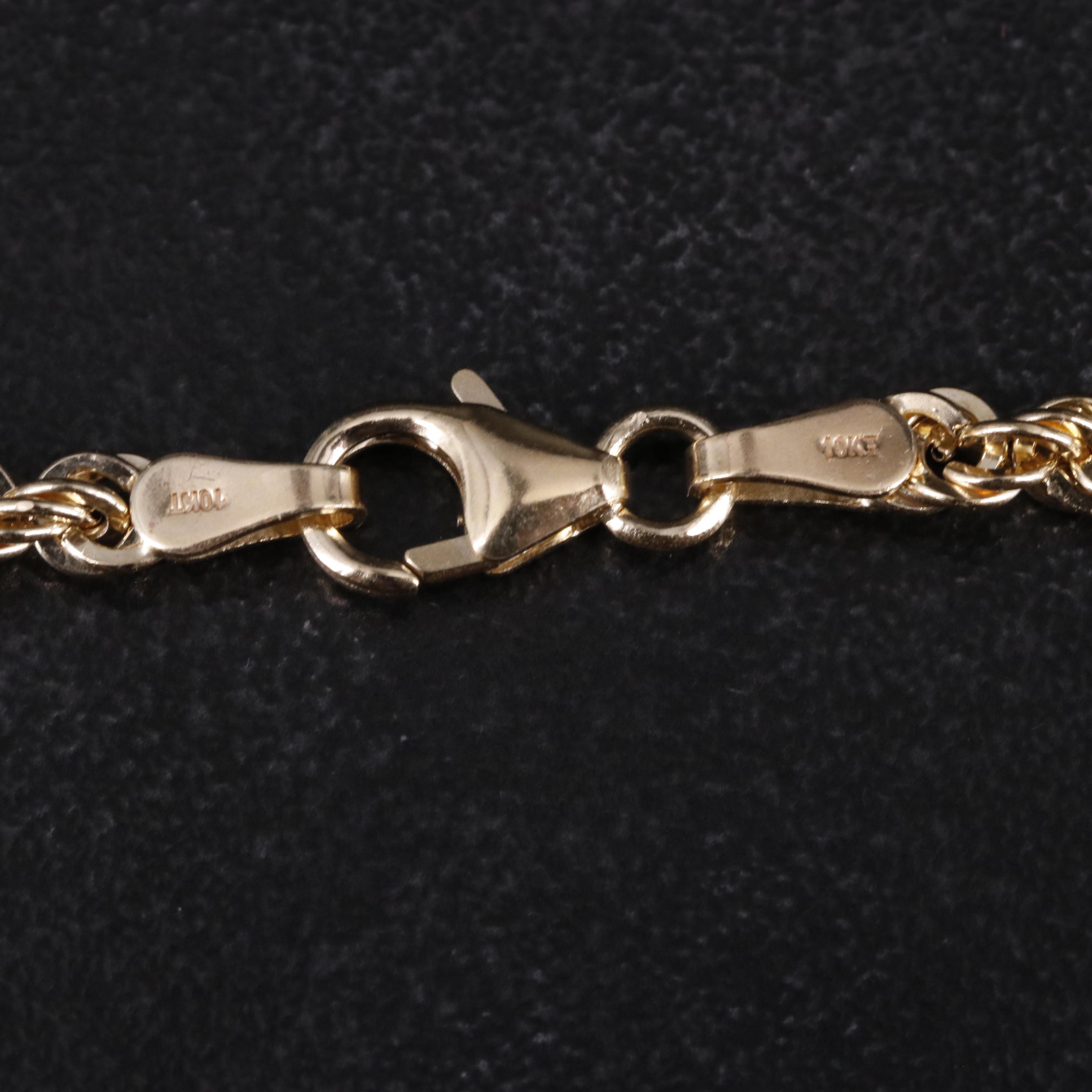 10K French Rope Chain Necklace