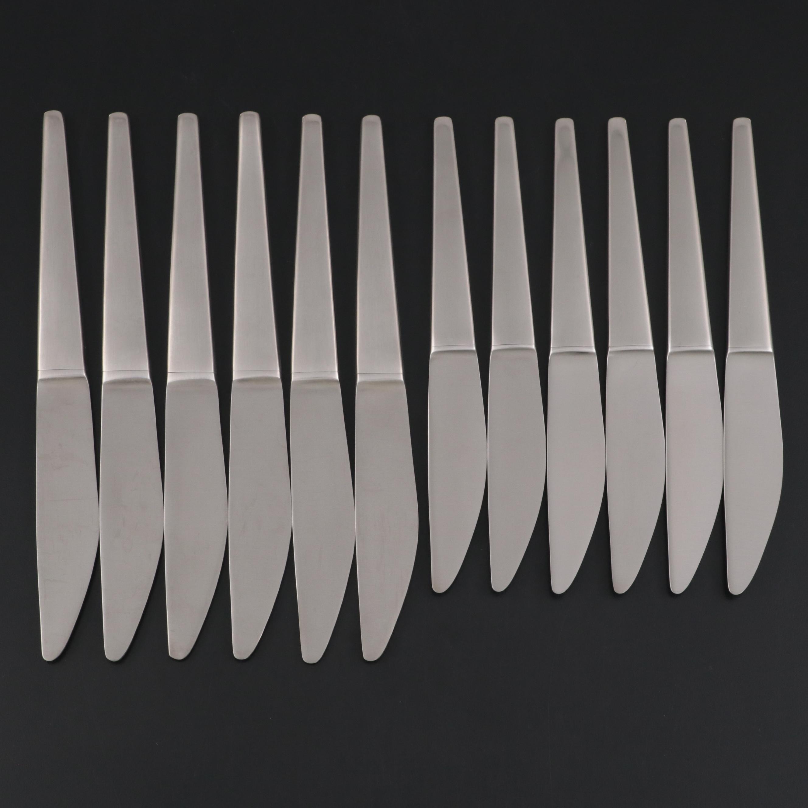 Jensen "Caravel" Stainless Steel Dinner and Luncheon Knives for