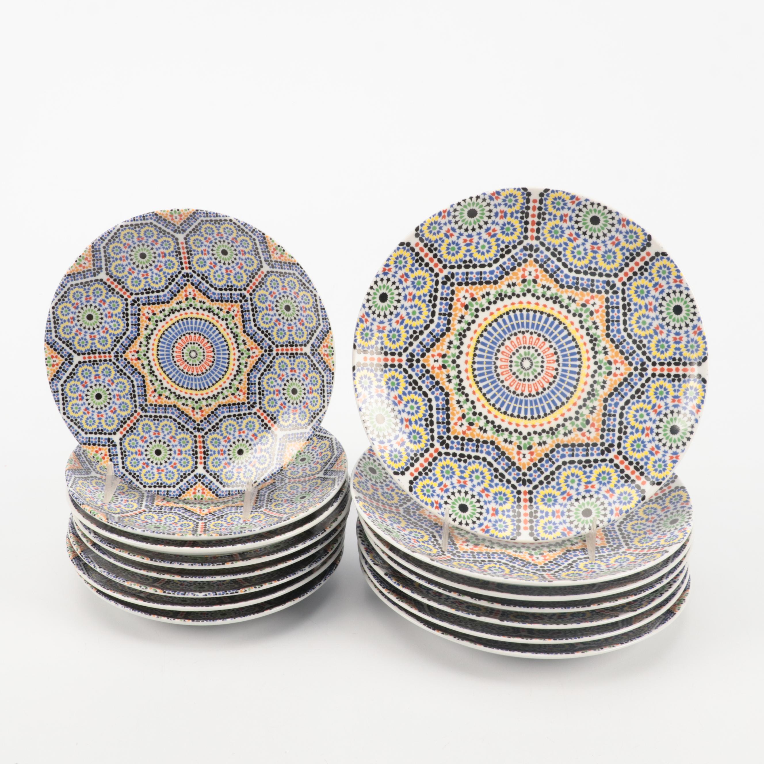 Cocema Fes Moroccan Porcelain Dinnerware in Mosaic Design