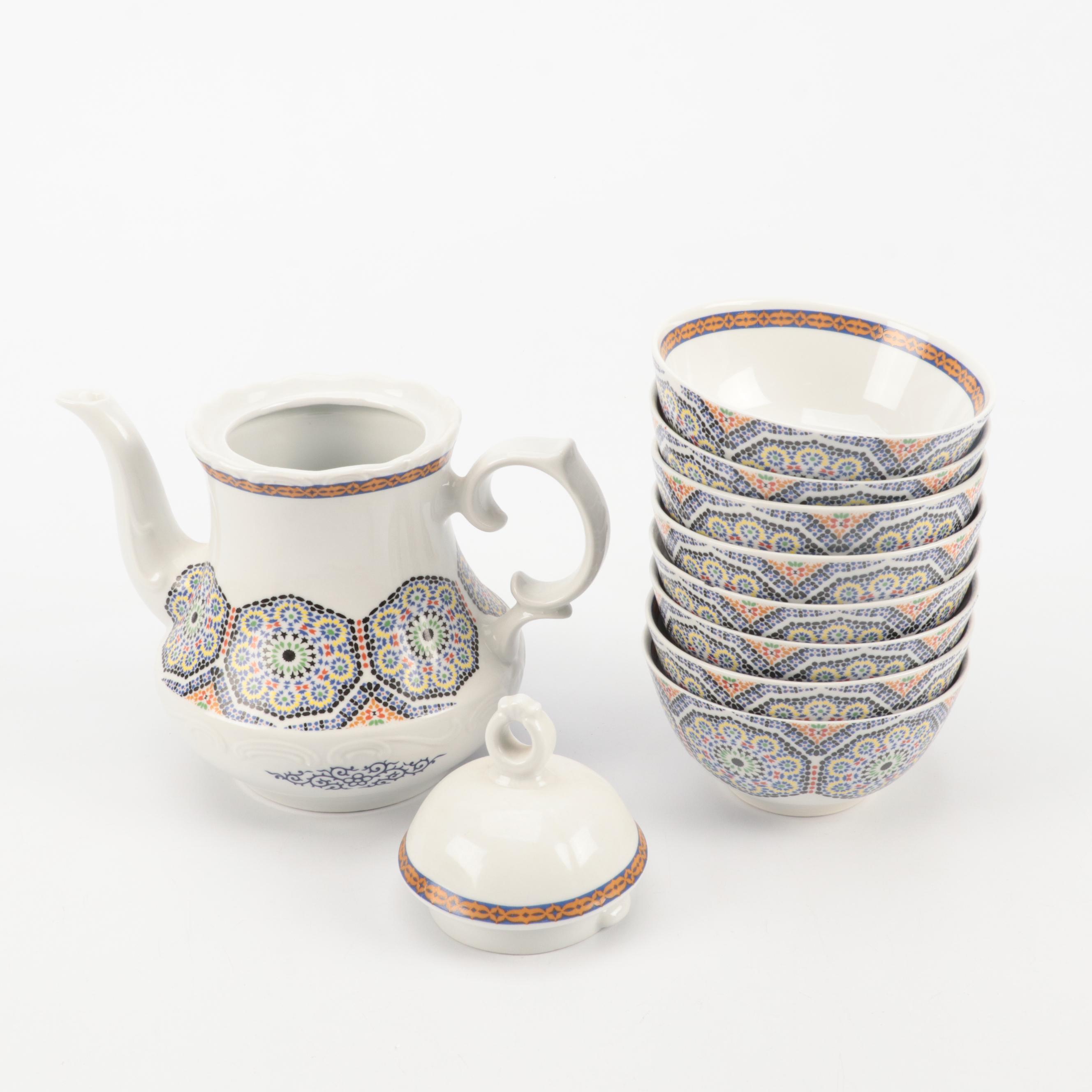 Cocema Fes Moroccan Porcelain Dinnerware in Mosaic Design