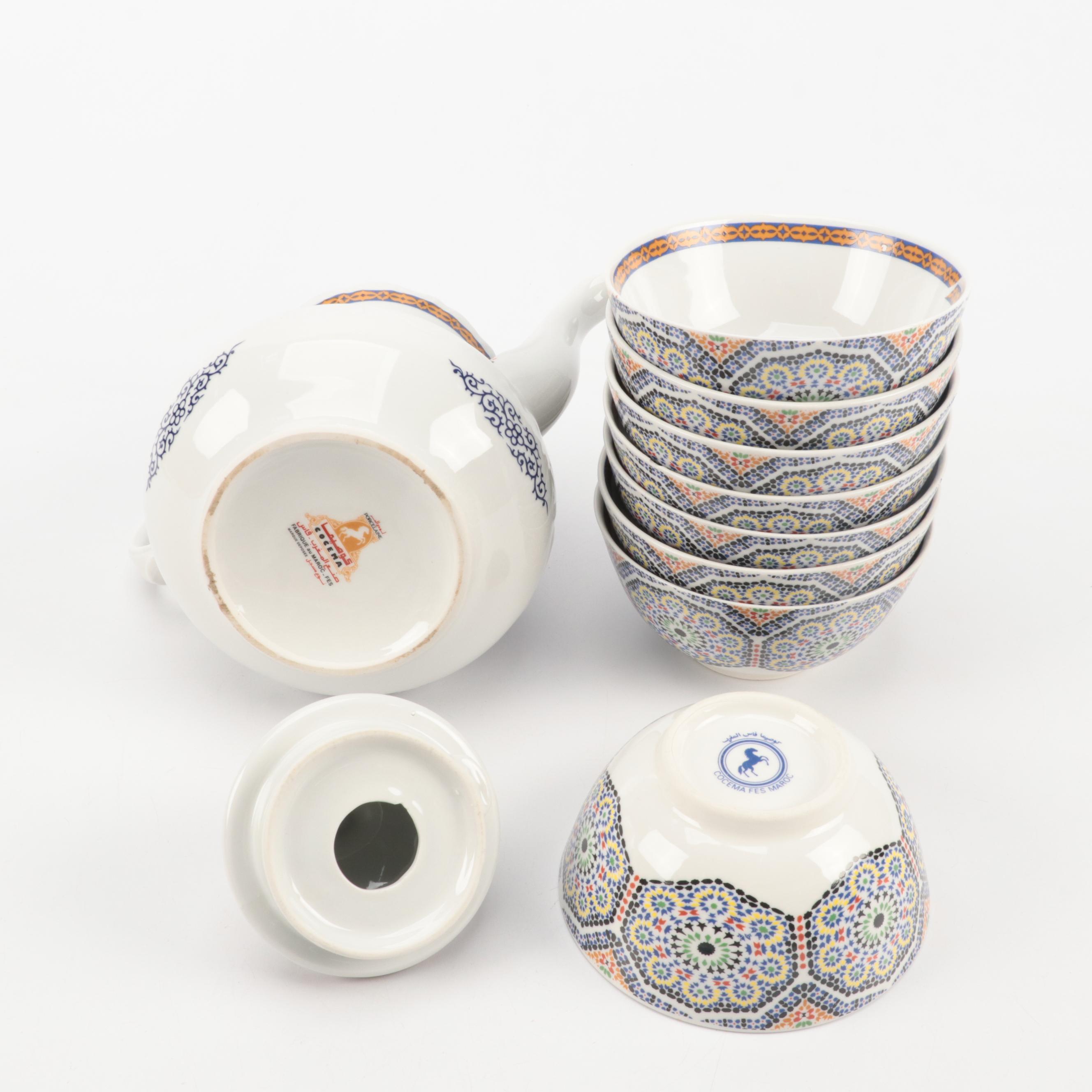Cocema Fes Moroccan Porcelain Dinnerware in Mosaic Design