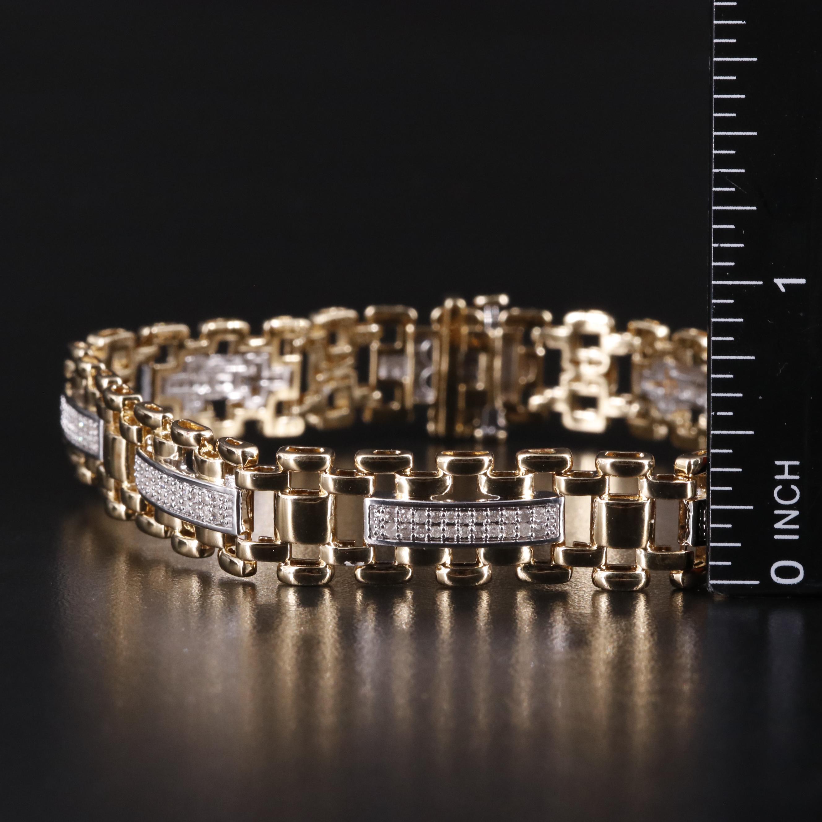 Sterling Diamond Link Bracelet