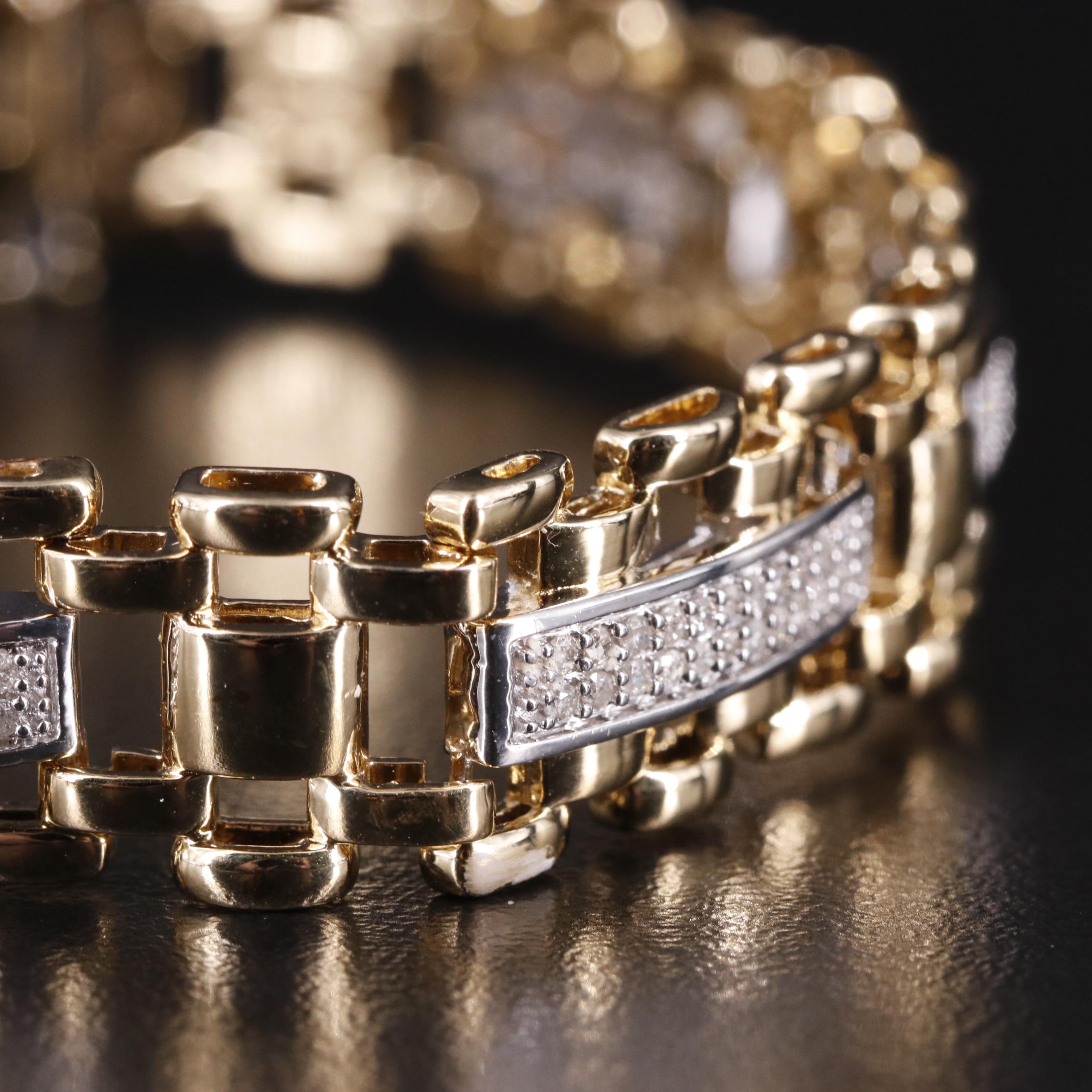 Sterling Diamond Link Bracelet