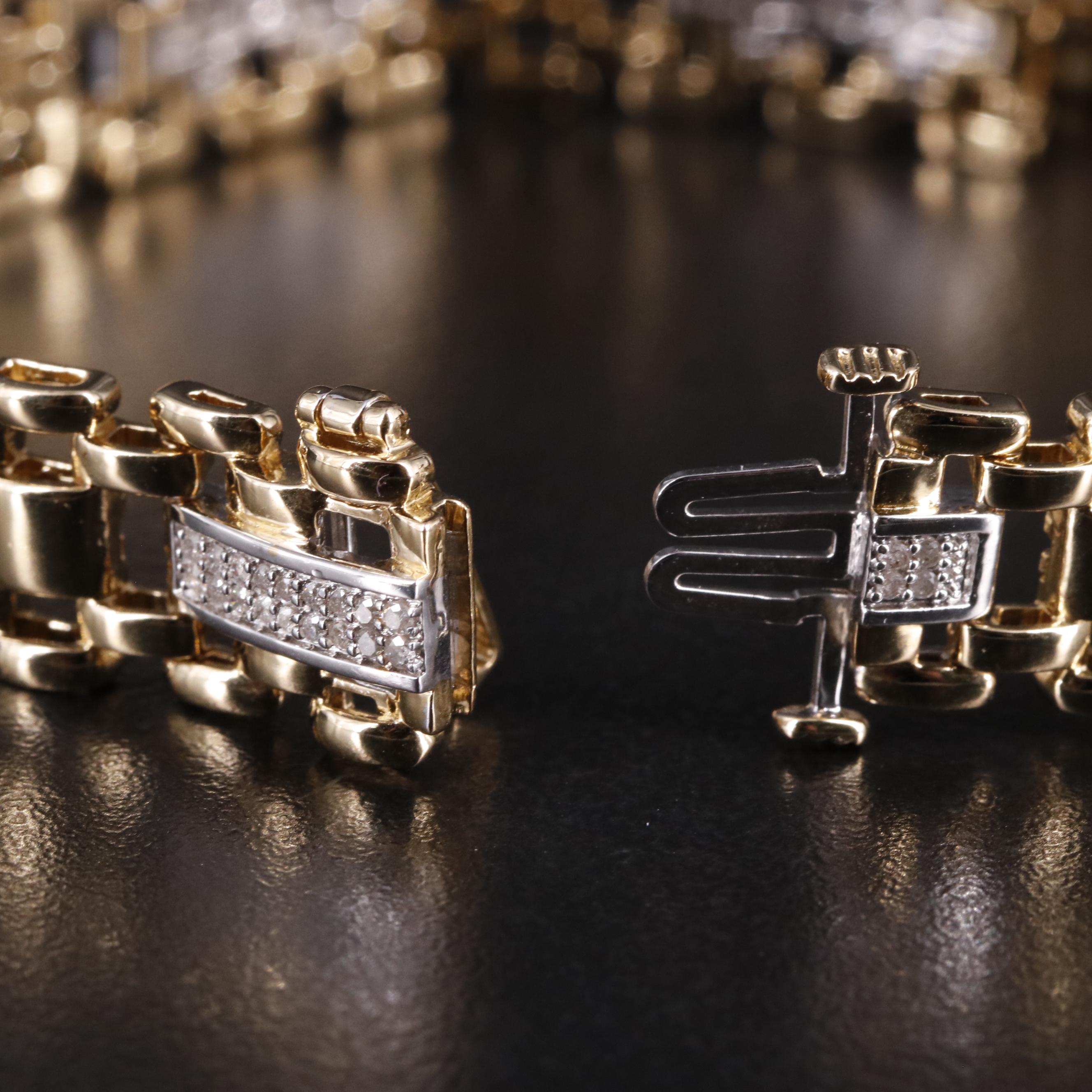 Sterling Diamond Link Bracelet