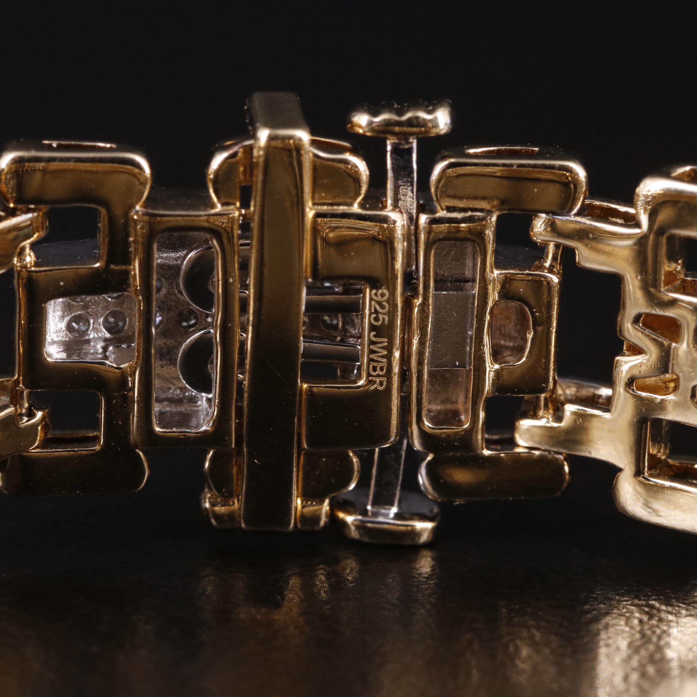 Sterling Diamond Link Bracelet