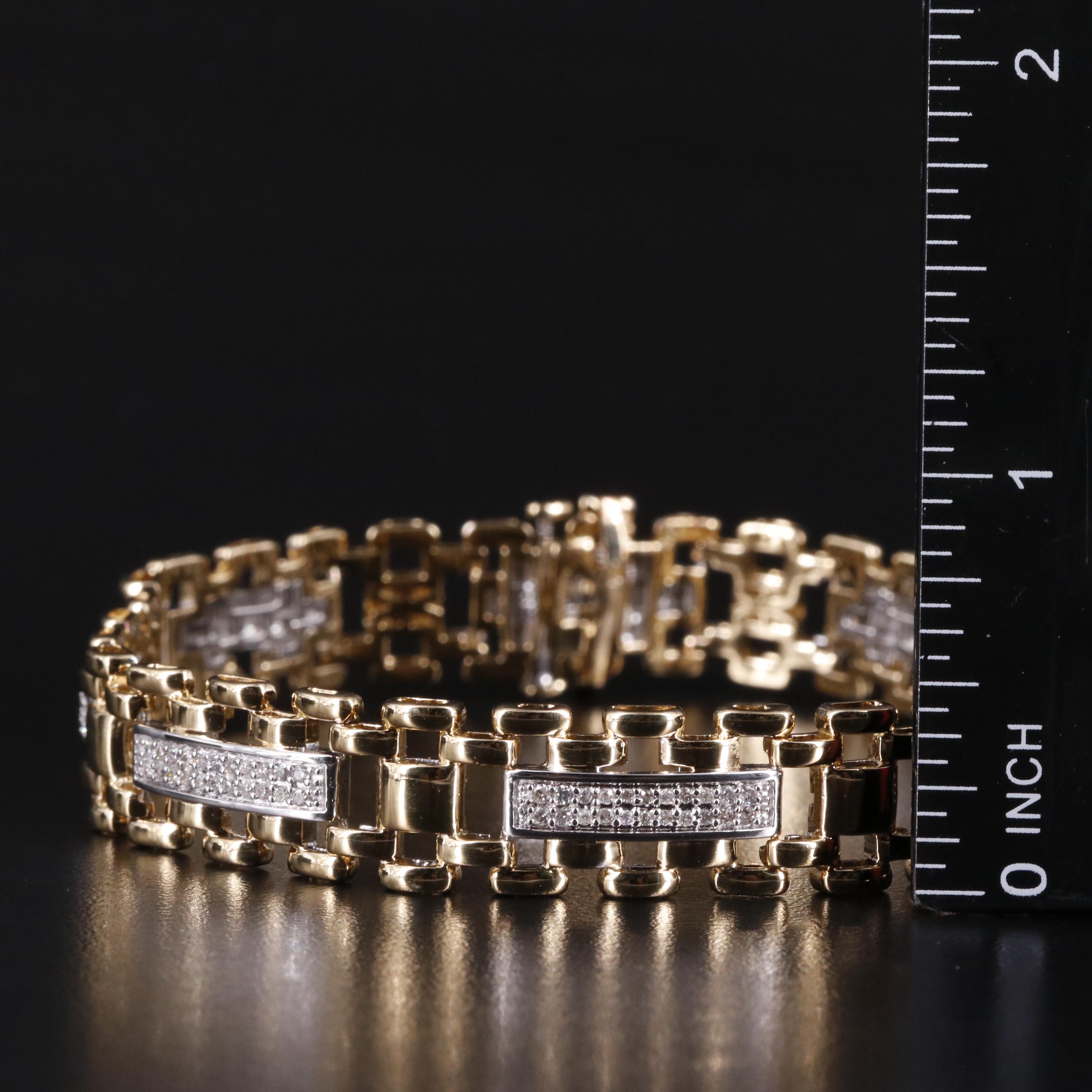 Sterling Diamond Link Bracelet