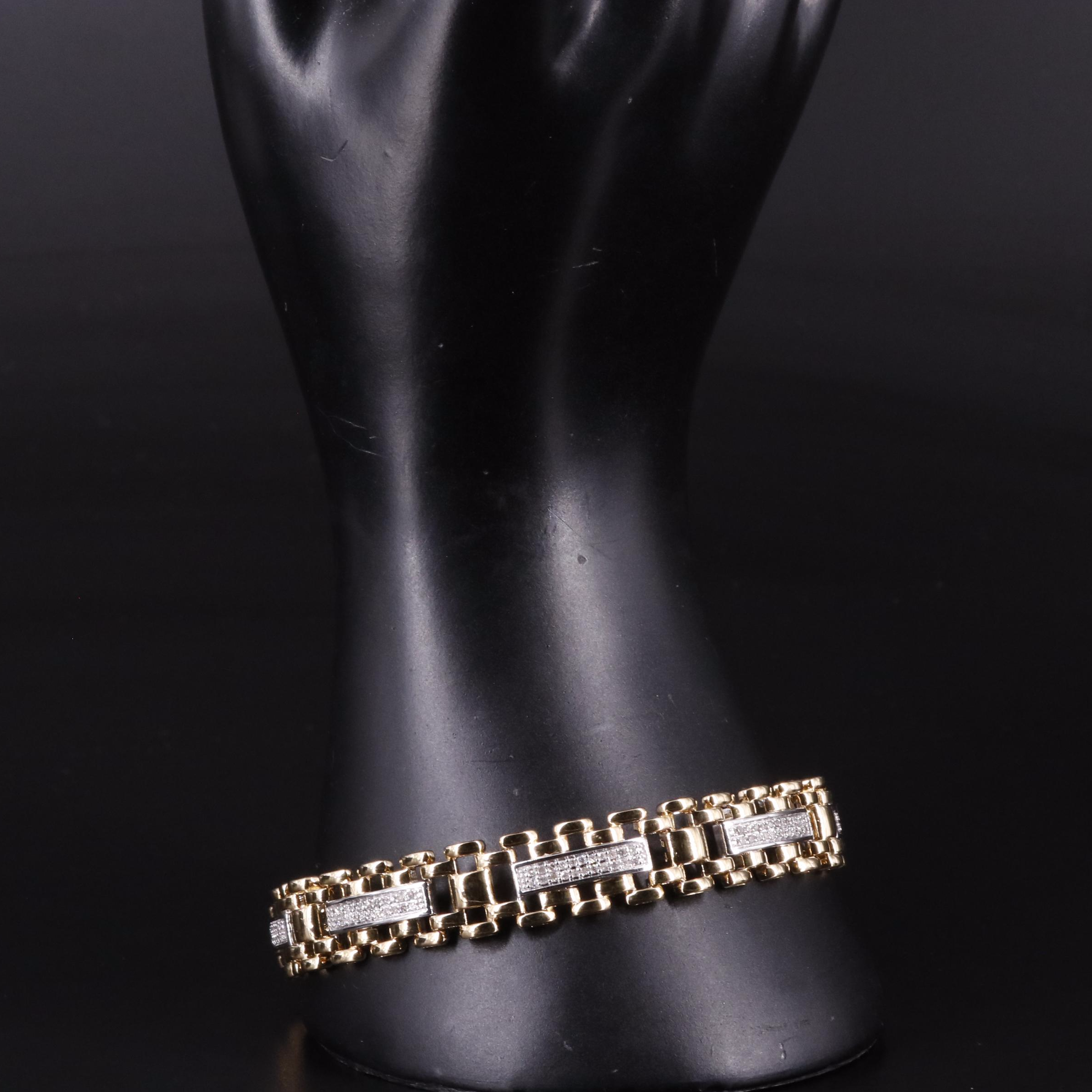 Sterling Diamond Link Bracelet