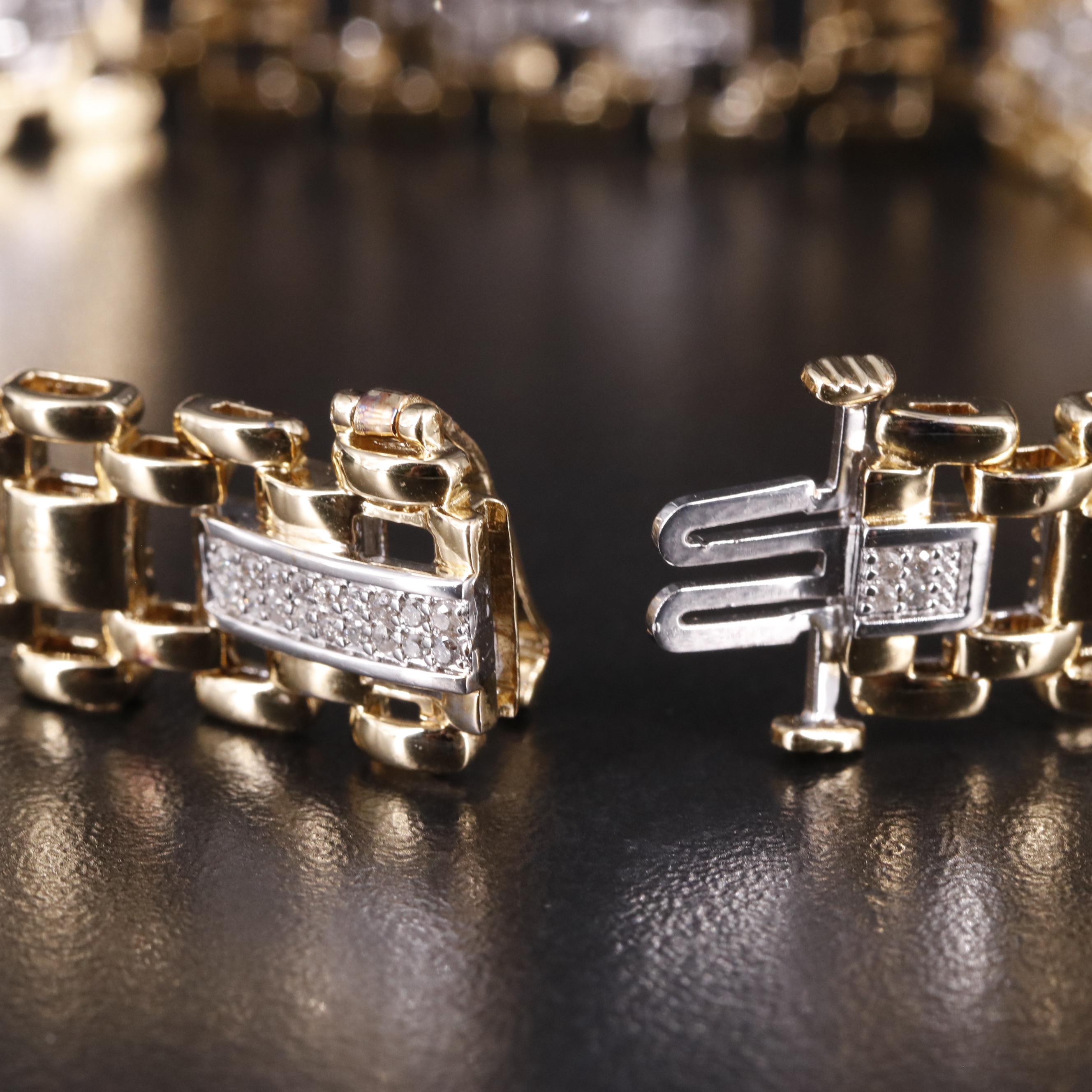 Sterling Diamond Link Bracelet